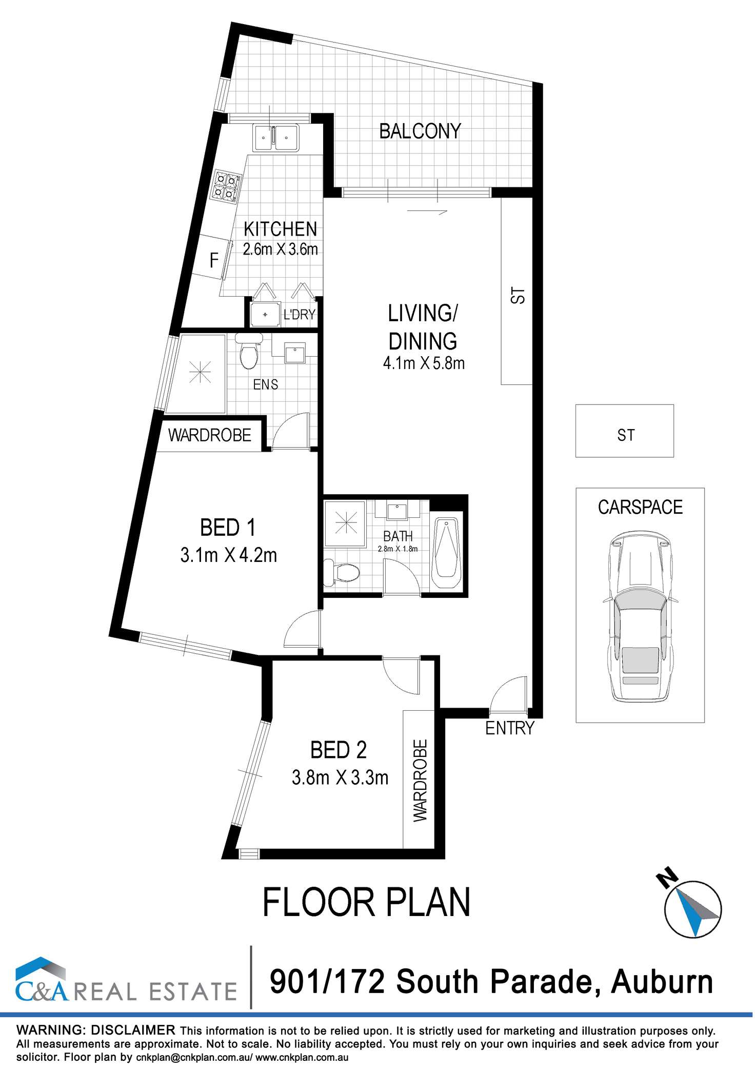 Floorplan of Homely apartment listing, 901/172 South Parade, Auburn NSW 2144