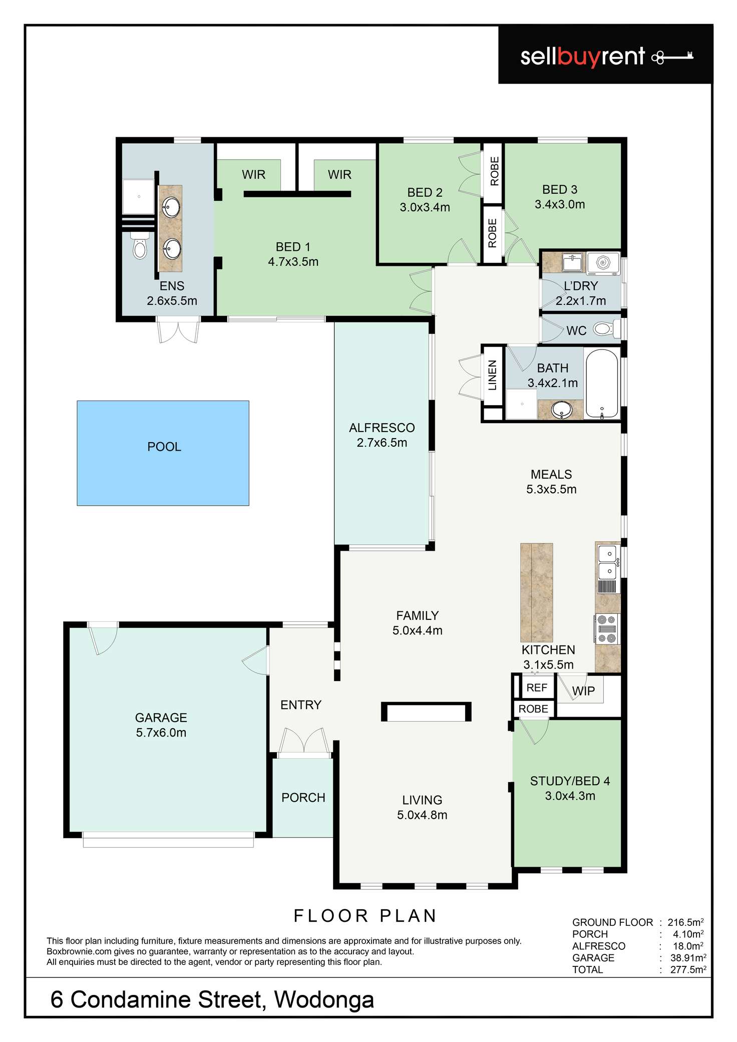 Floorplan of Homely house listing, 6 CONDAMINE STREET, Wodonga VIC 3690