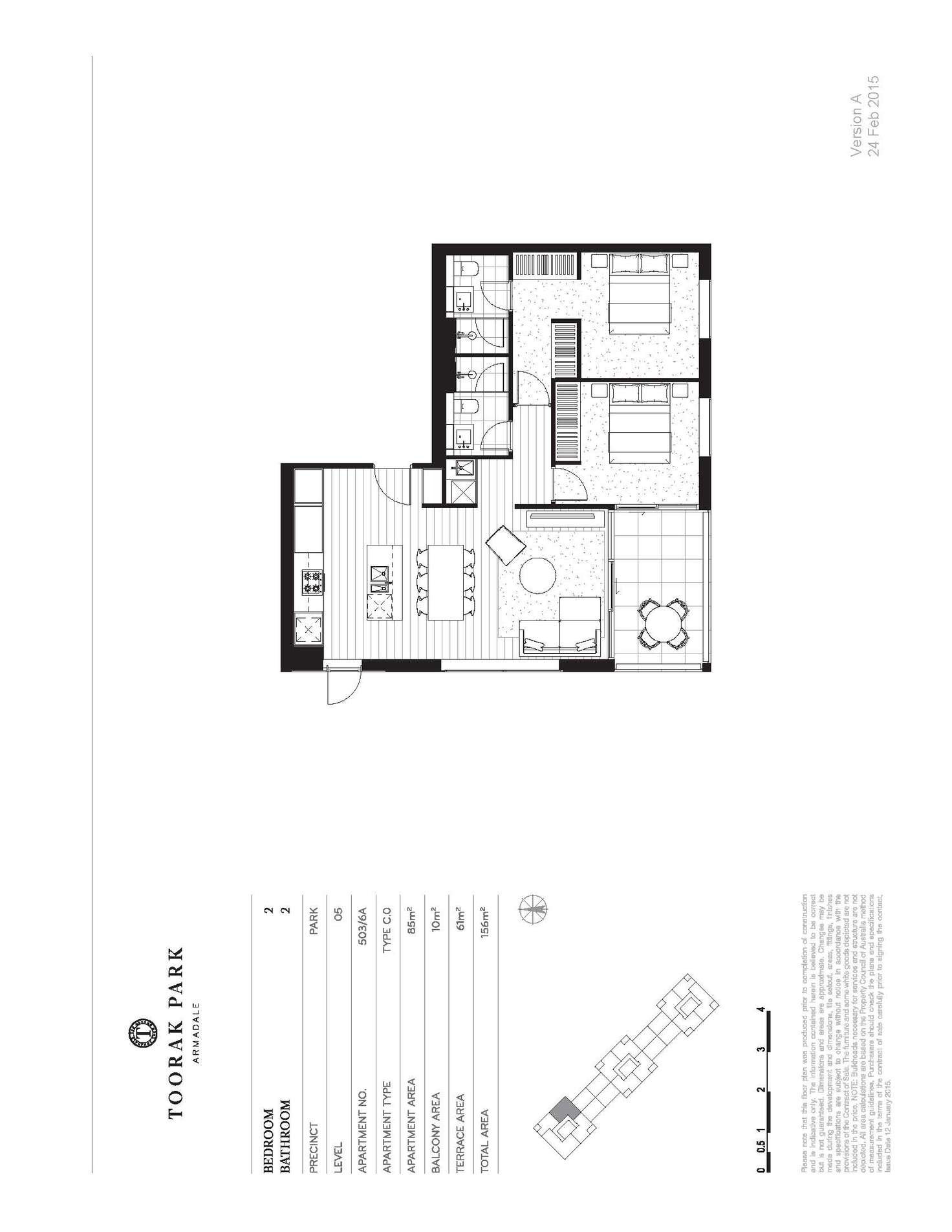 Floorplan of Homely apartment listing, 403/6 Evergreen Mews, Armadale VIC 3143