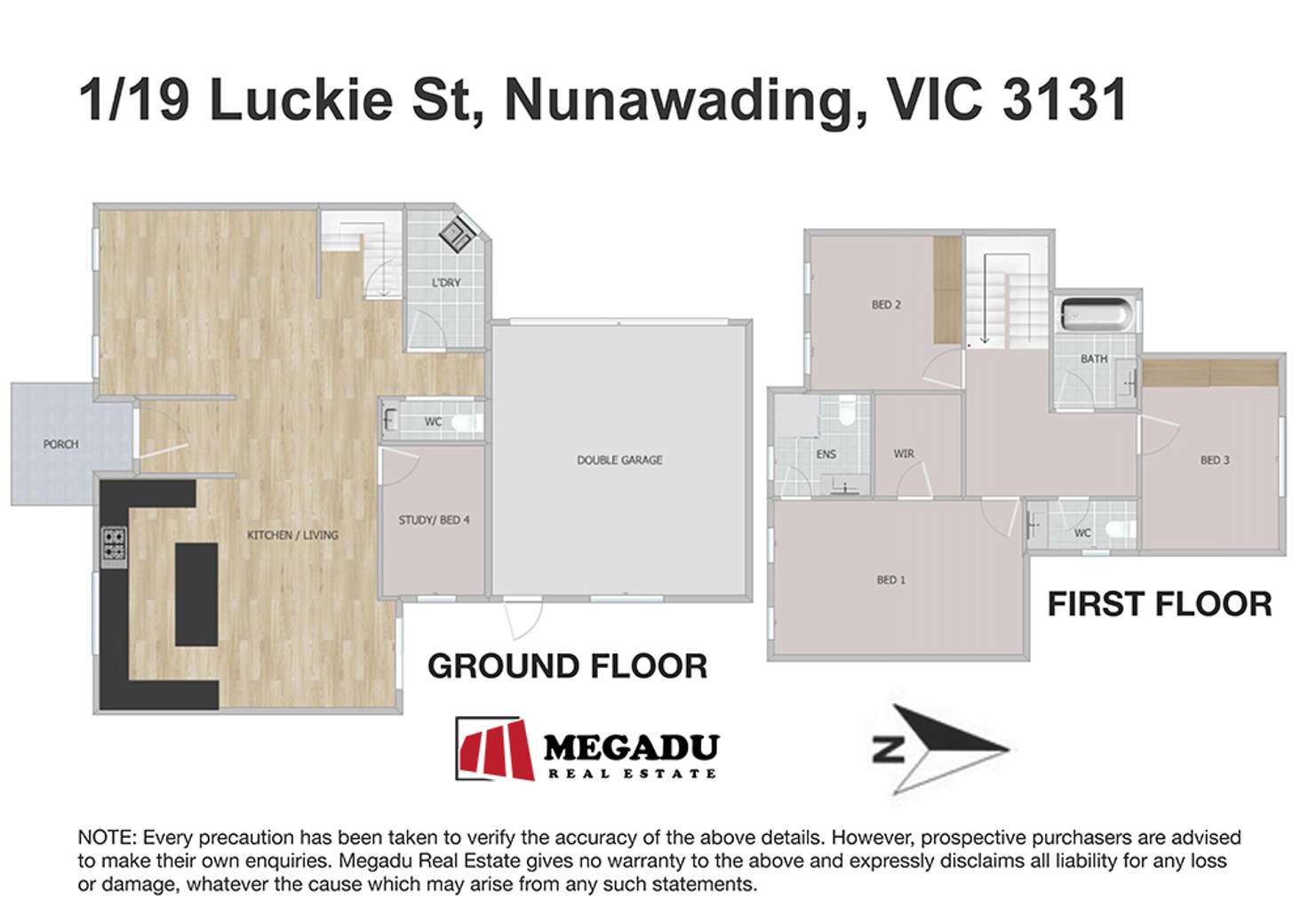 Floorplan of Homely townhouse listing, 1/19 Luckie Street, Nunawading VIC 3131