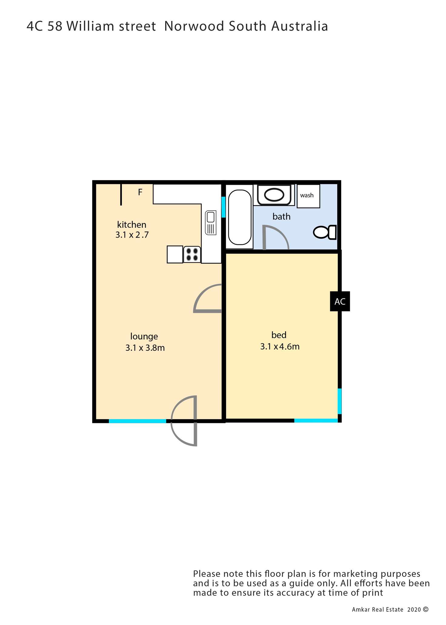 Floorplan of Homely unit listing, 4C/58 William Street, Norwood SA 5067