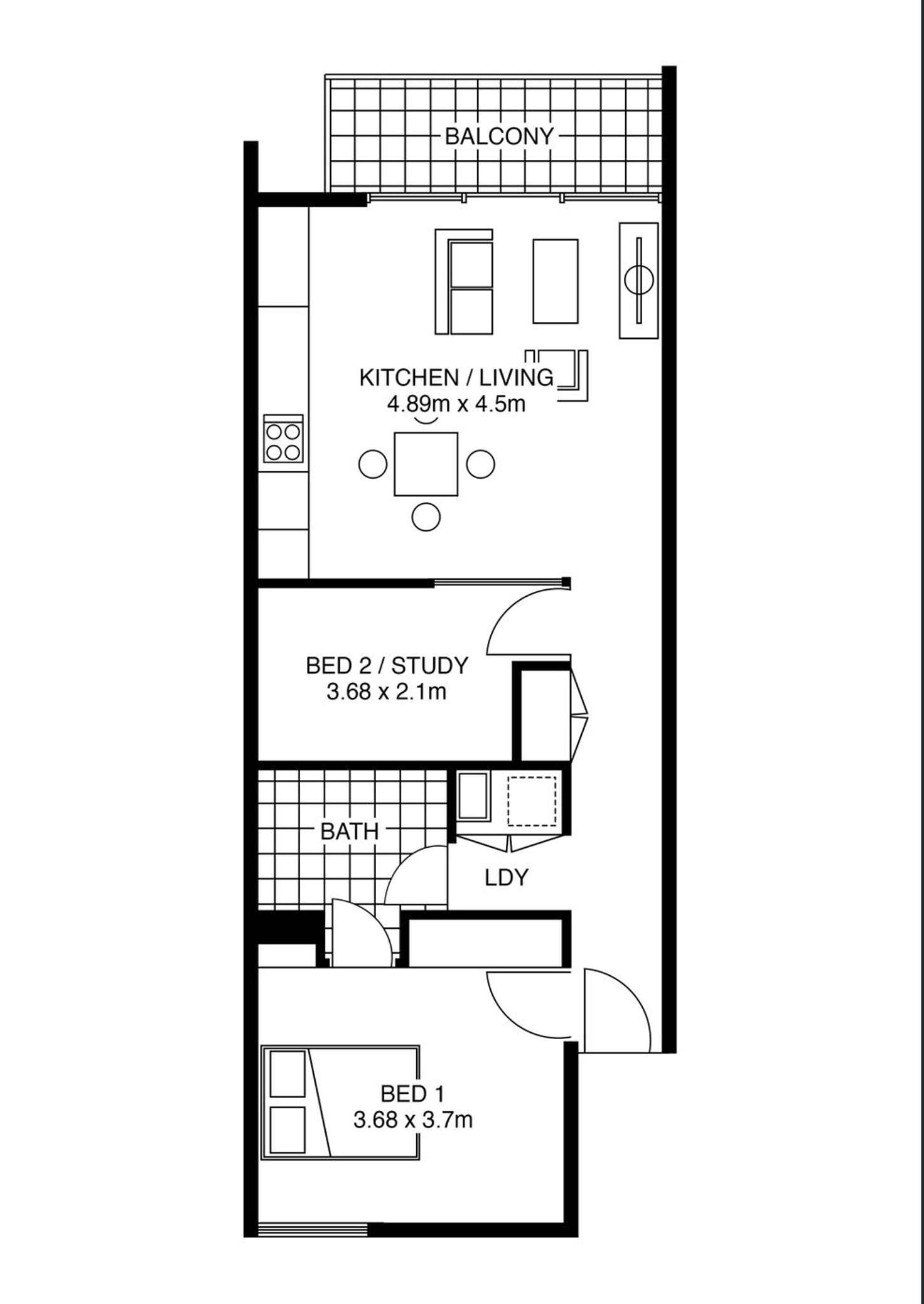 Floorplan of Homely apartment listing, 503/242 Flinders Street, Adelaide SA 5000