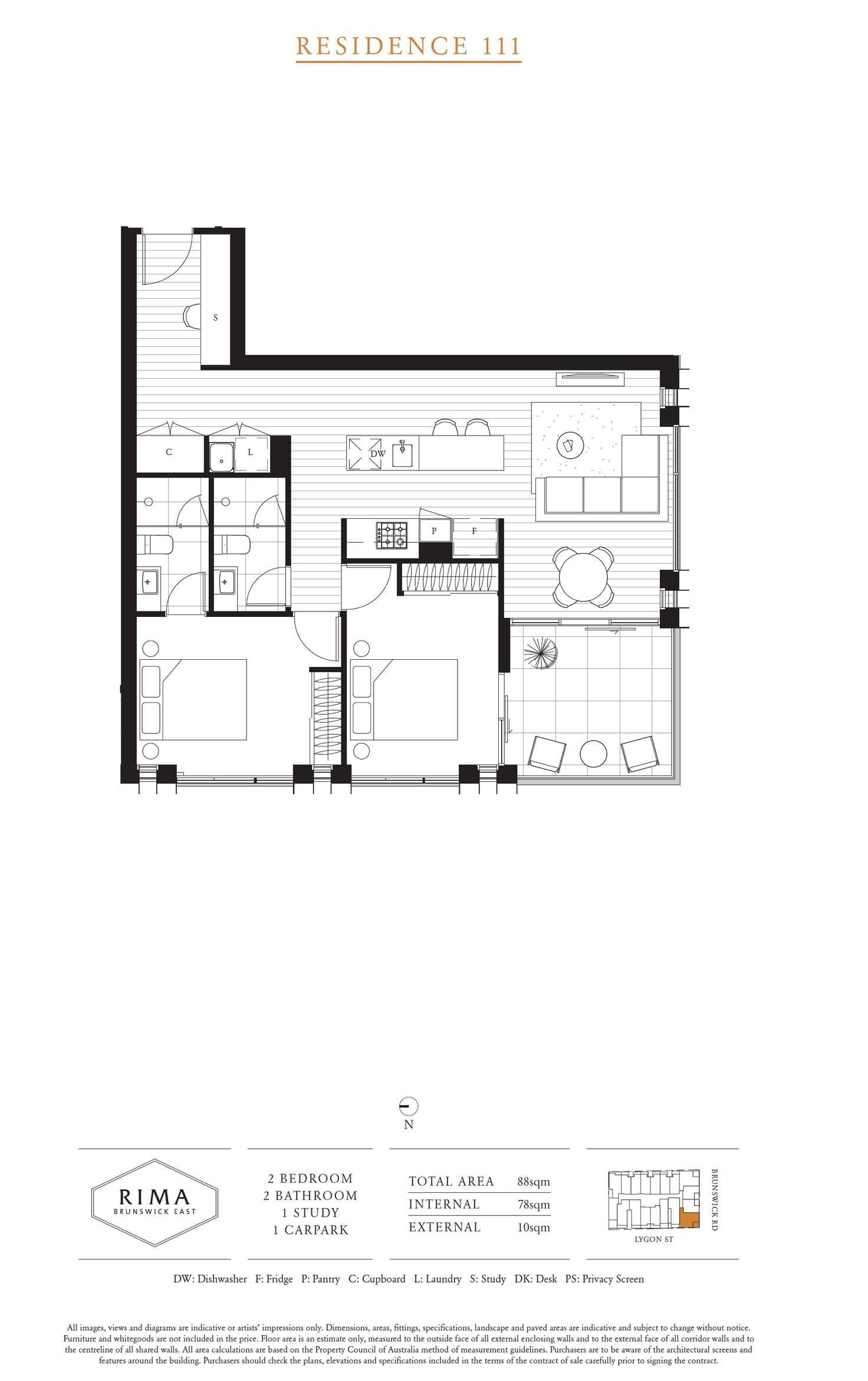 Floorplan of Homely apartment listing, 111/22-26 Lygon Street, Brunswick East VIC 3057