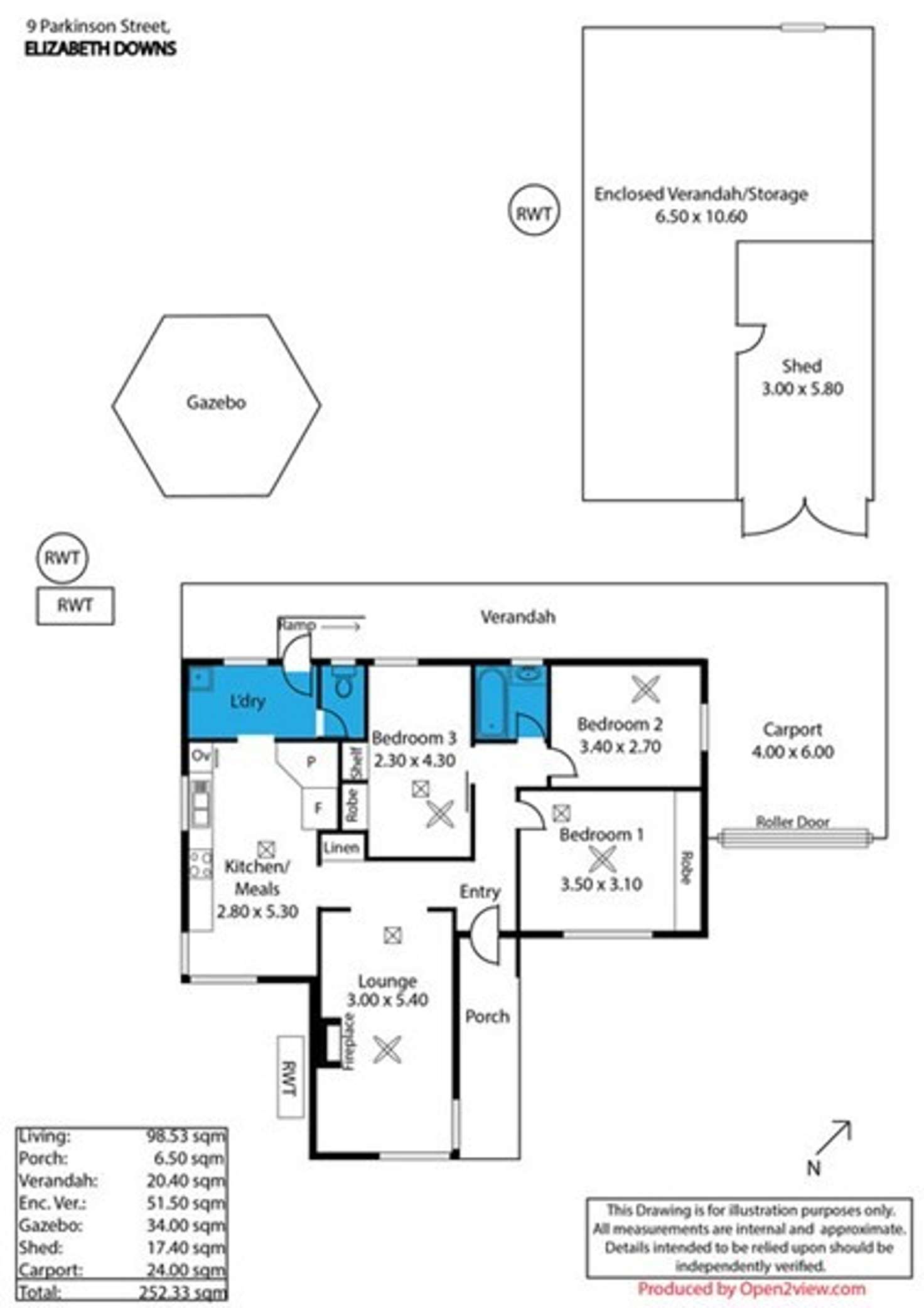 Floorplan of Homely house listing, 9 Parkinson Street, Elizabeth Downs SA 5113