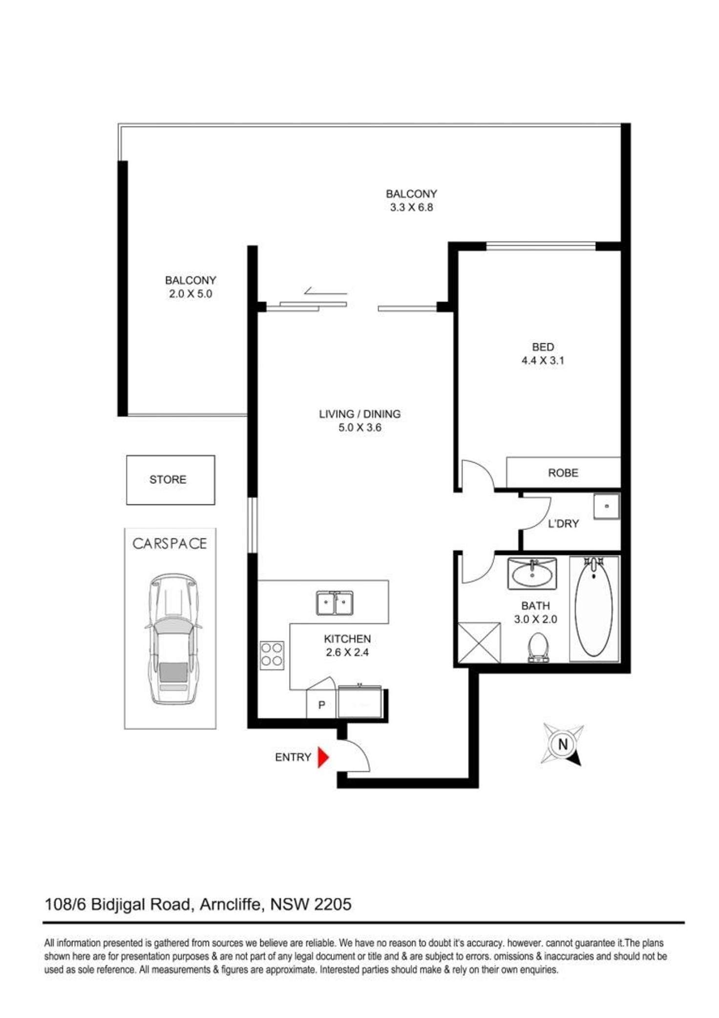 Floorplan of Homely apartment listing, 108/6 Bidjigal Road, Arncliffe NSW 2205