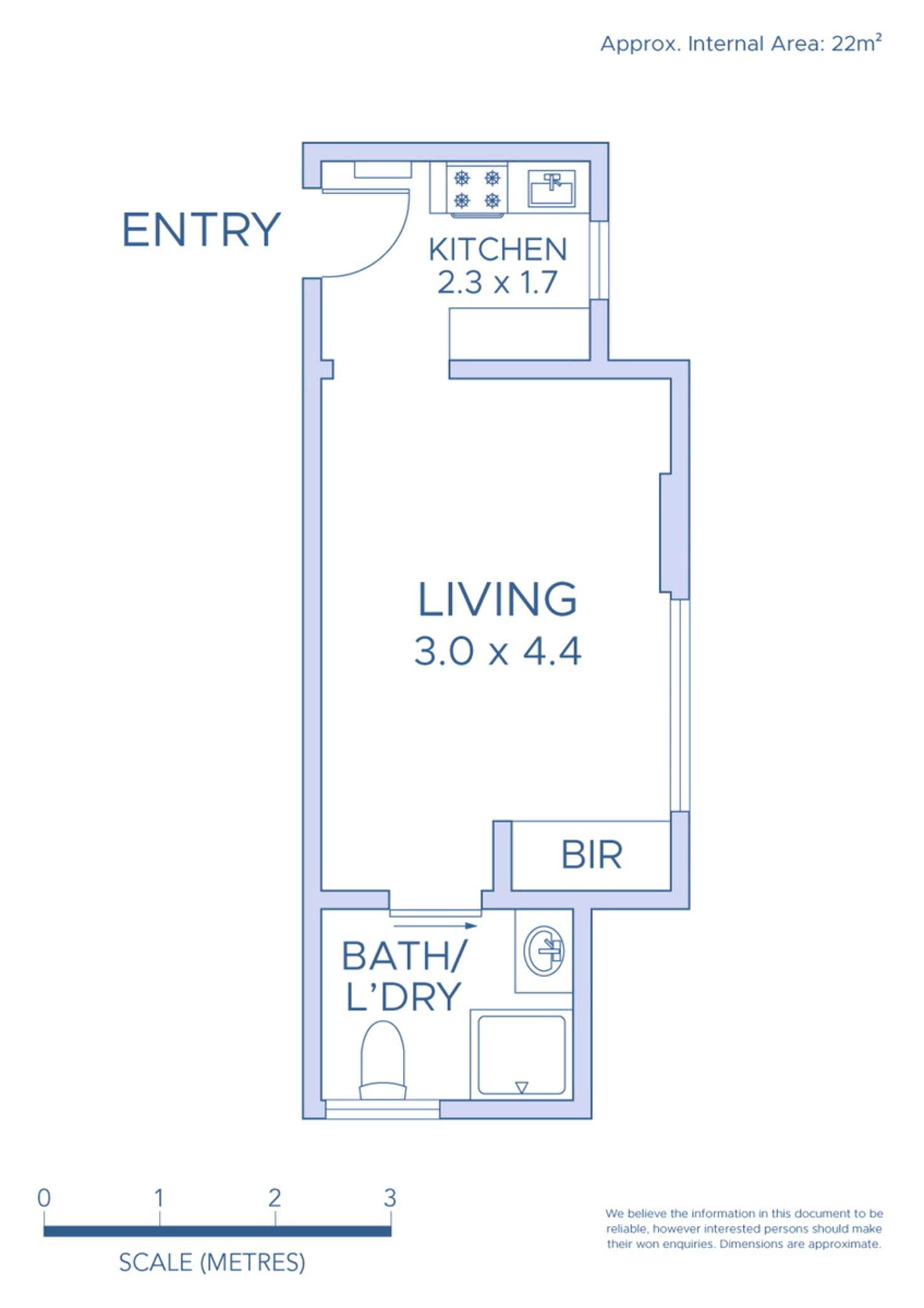 Floorplan of Homely studio listing, 2/154 Liverpool Street, Darlinghurst NSW 2010