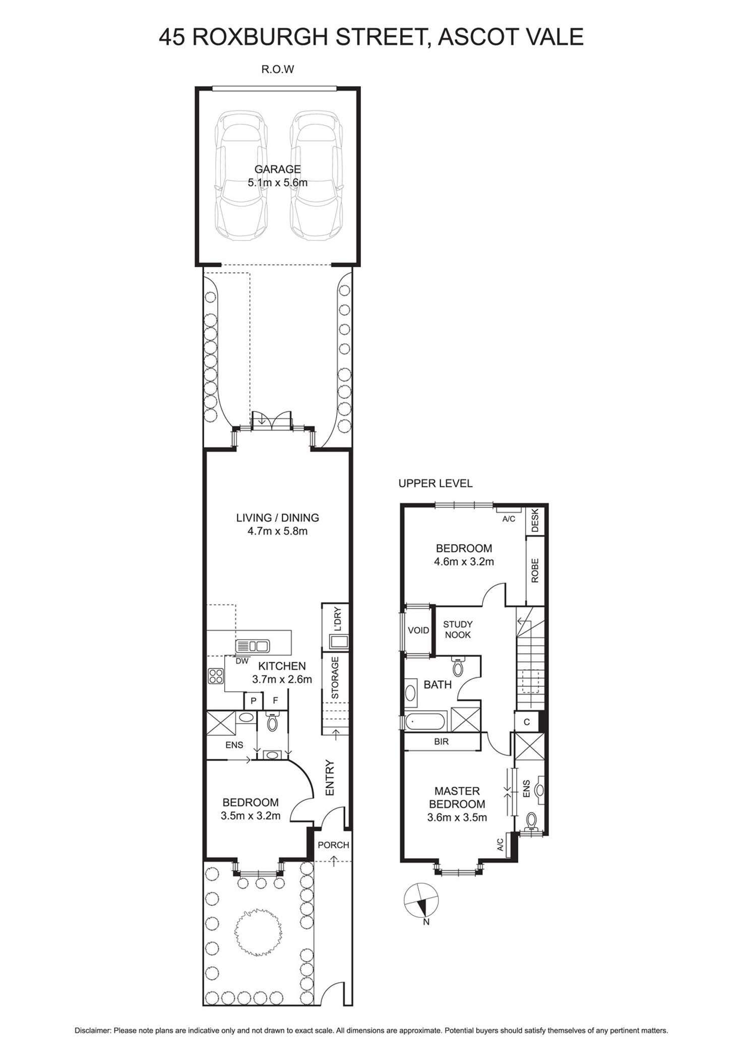 Floorplan of Homely townhouse listing, 45A Roxburgh Street, Ascot Vale VIC 3032