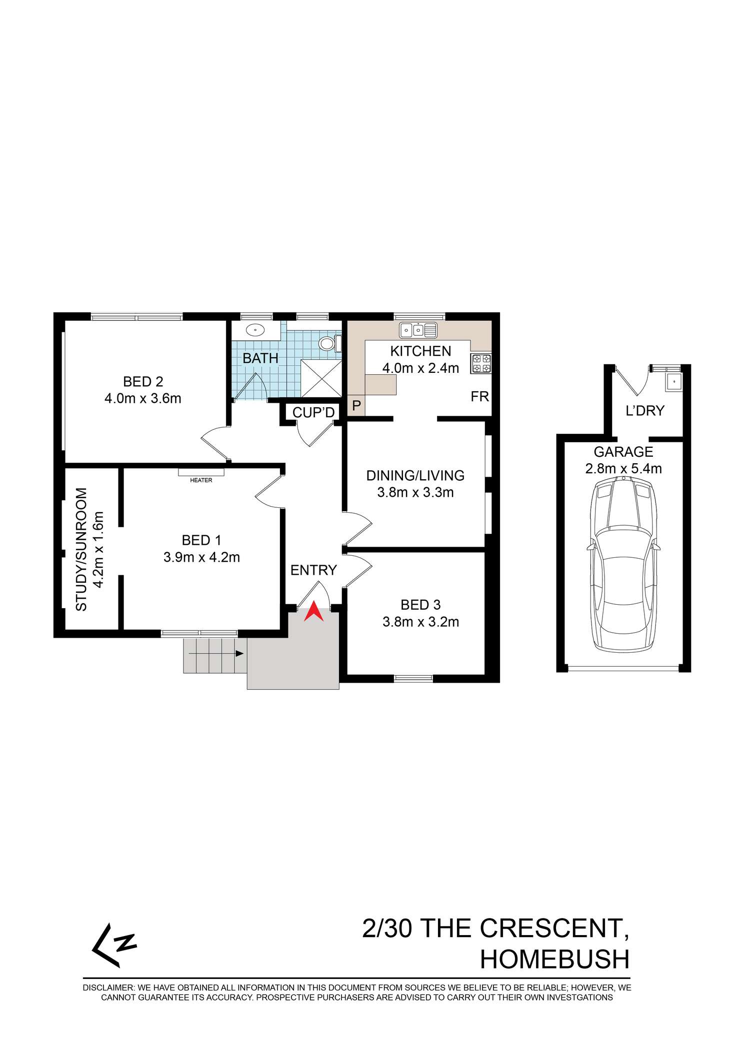 Floorplan of Homely apartment listing, 2/30 The Crescent, Homebush NSW 2140
