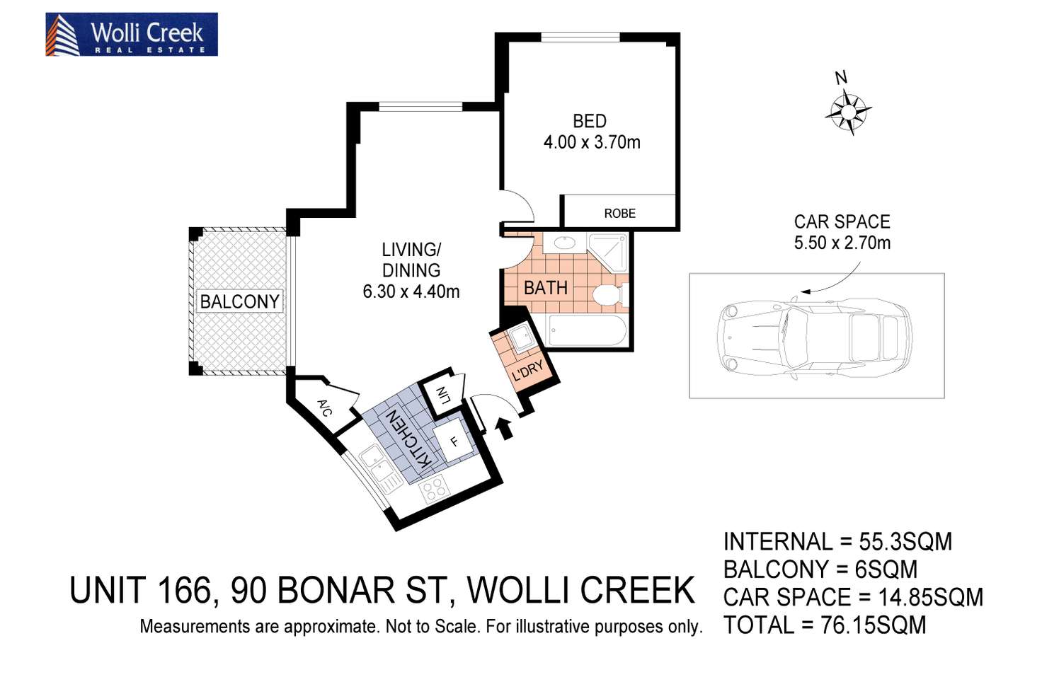 Floorplan of Homely apartment listing, 166/90 Bonar St, Wolli Creek NSW 2205