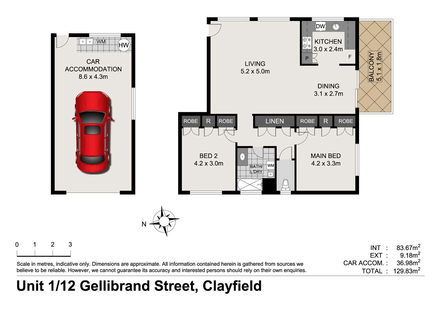 Floorplan of Homely apartment listing, 1/12 Gellibrand Street, Clayfield QLD 4011