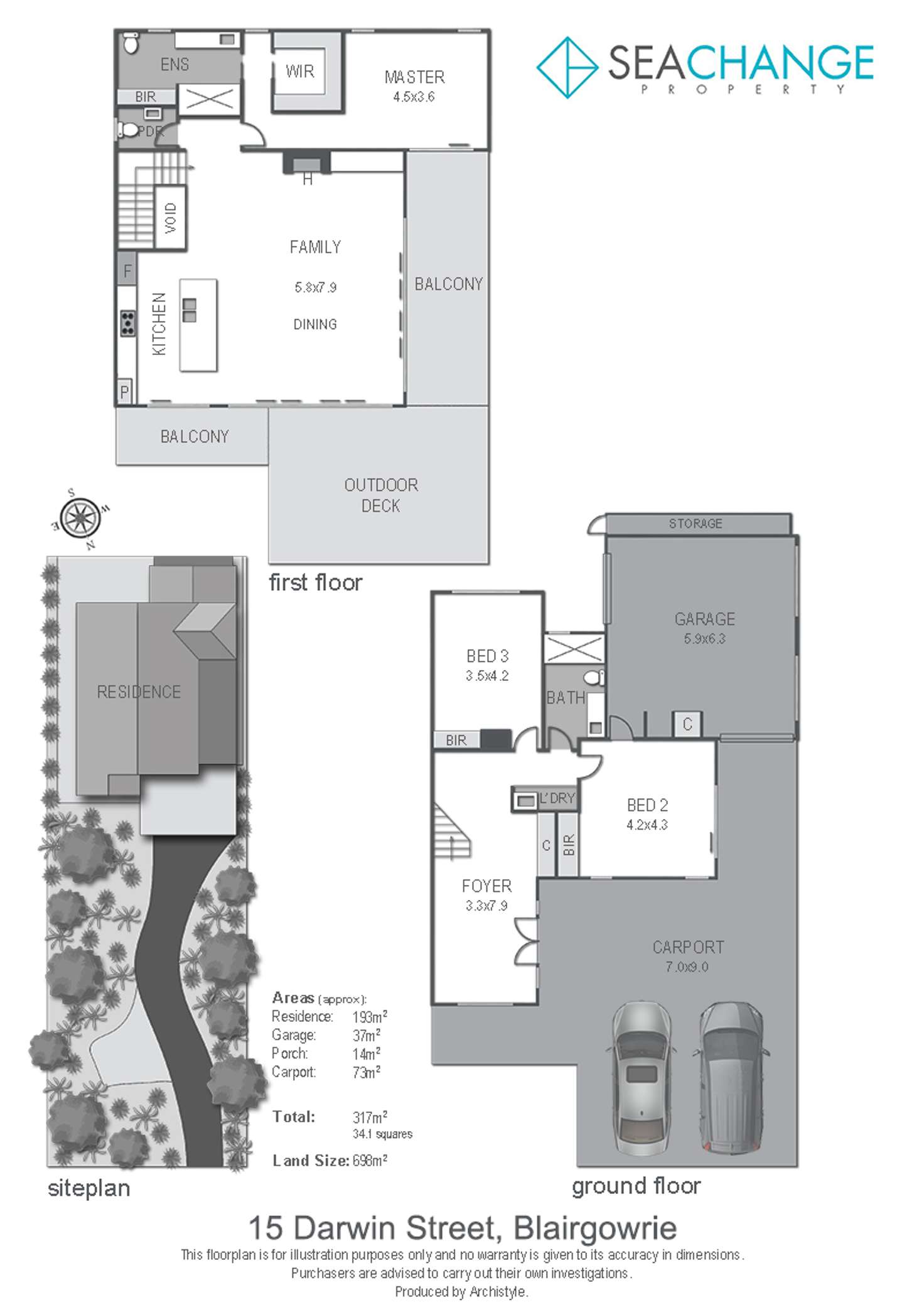 Floorplan of Homely house listing, 15 Darwin Street, Blairgowrie VIC 3942