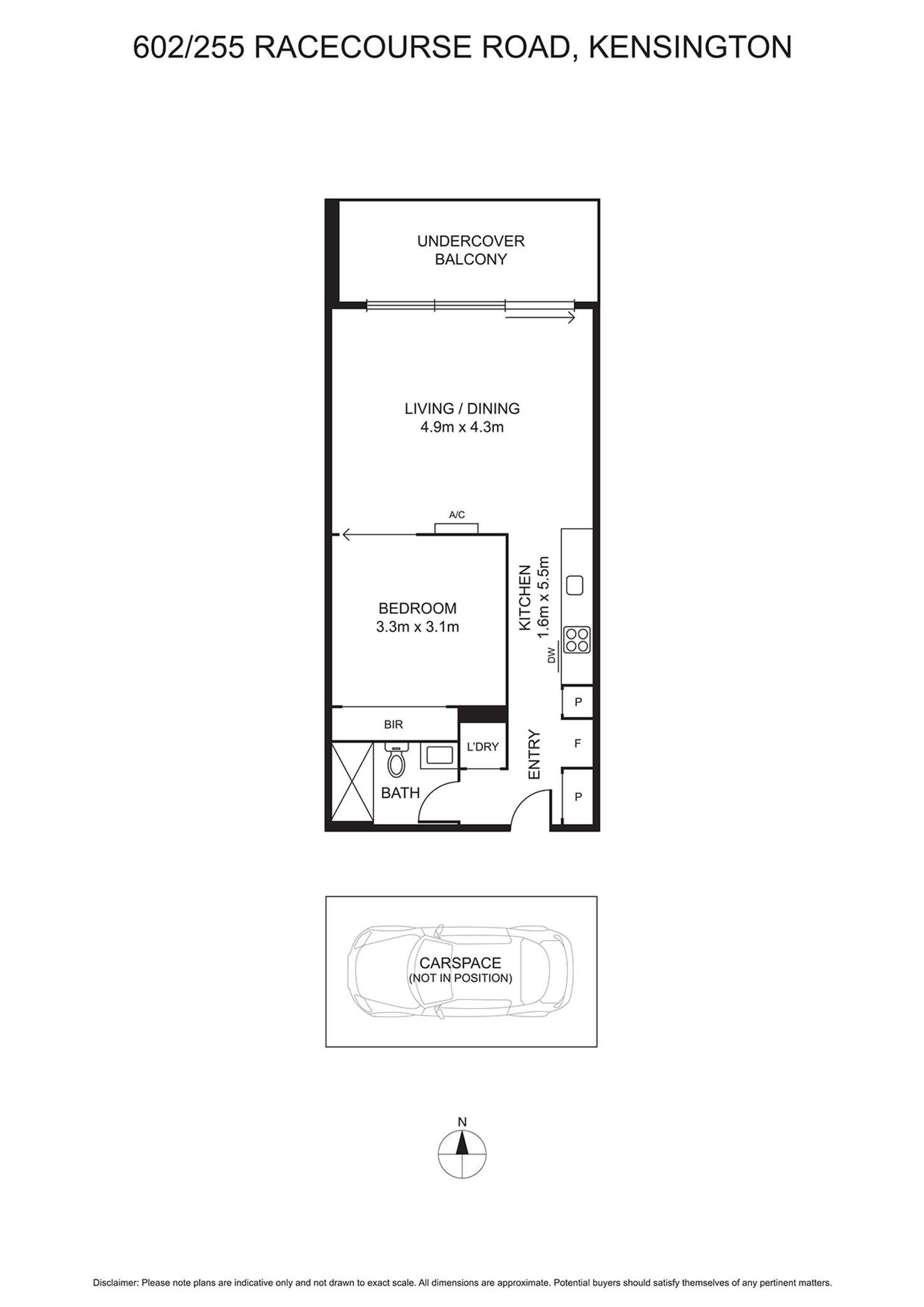 Floorplan of Homely apartment listing, 602/255 Racecourse Road, Kensington VIC 3031