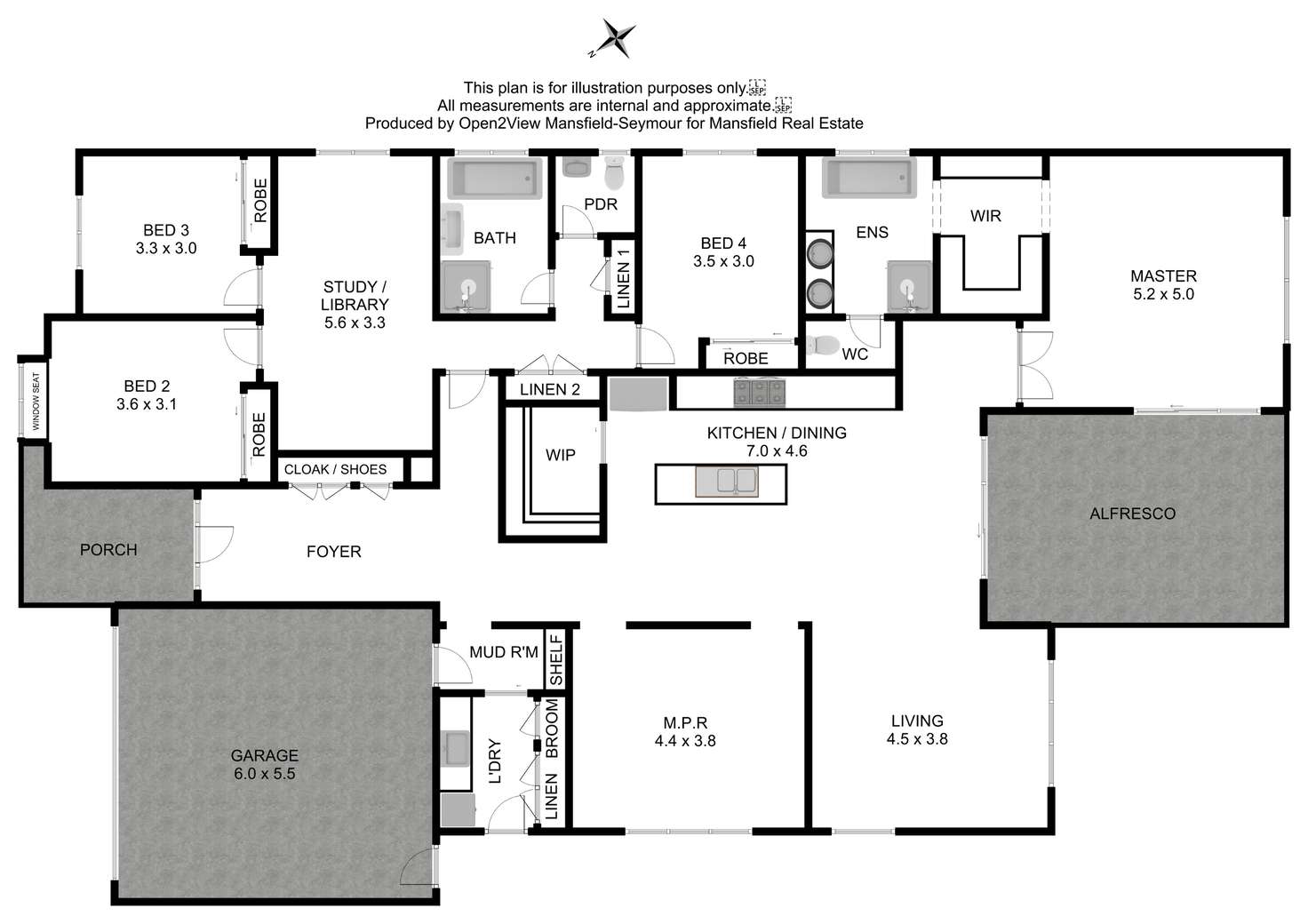Floorplan of Homely house listing, 6 Donovans Way, Mansfield VIC 3722