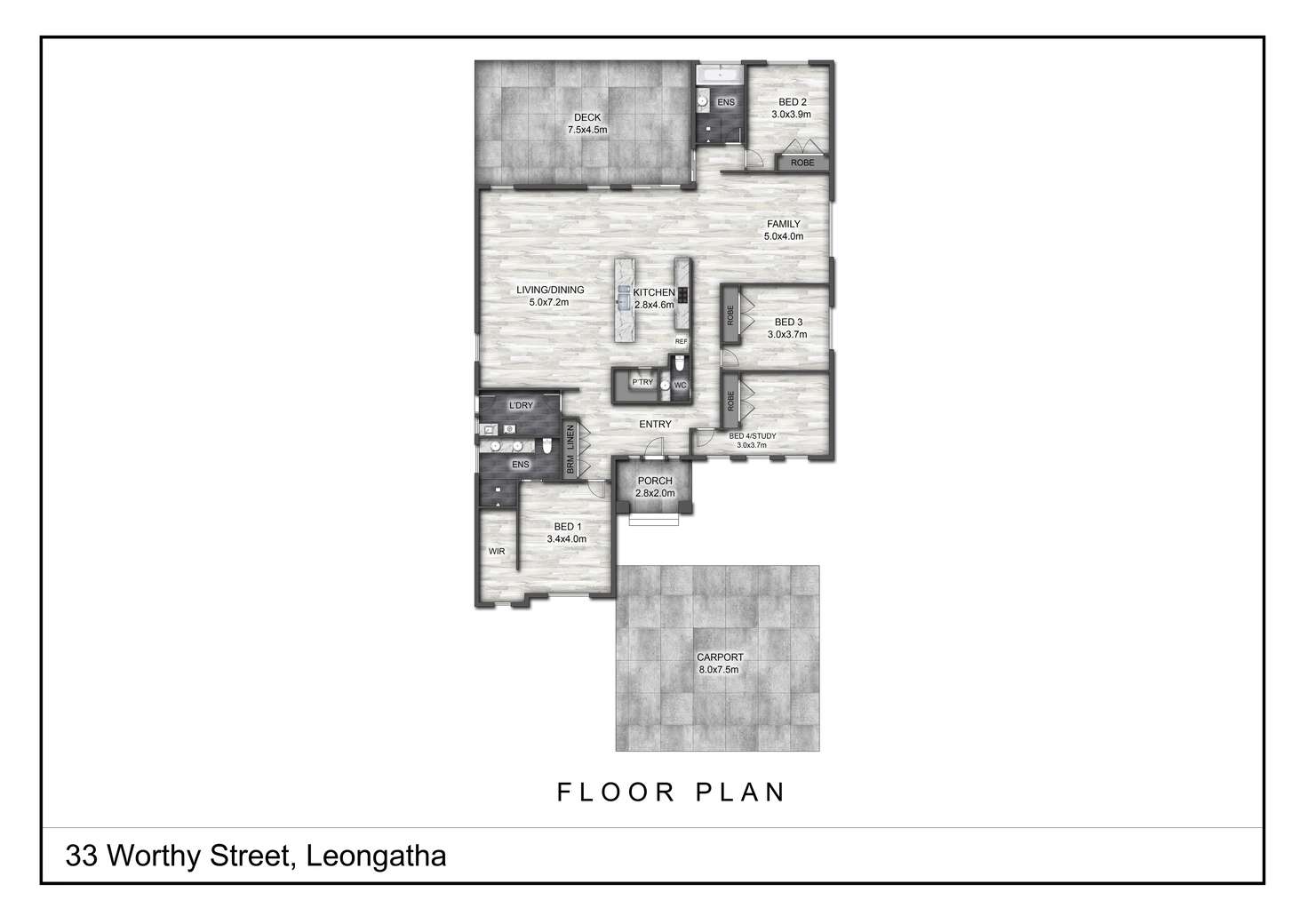 Floorplan of Homely house listing, 33 Worthy Street, Leongatha VIC 3953