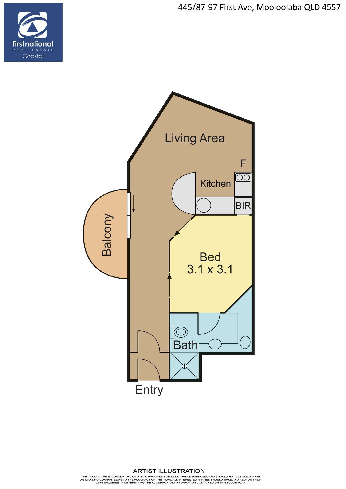 Floorplan of Homely unit listing, 445/87 First Avenue, Mooloolaba QLD 4557