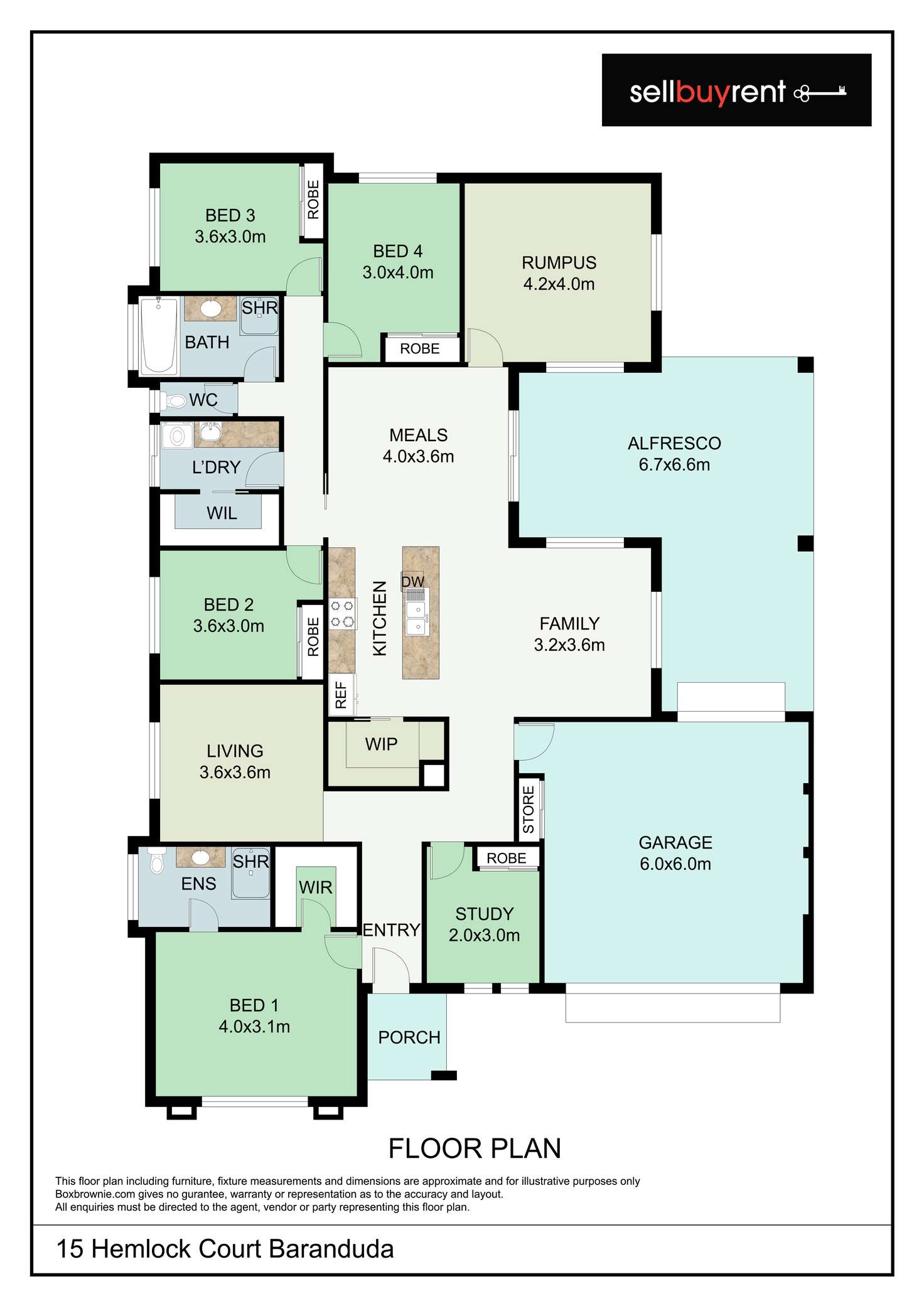 Floorplan of Homely house listing, 15 HEMLOCK COURT, Baranduda VIC 3691