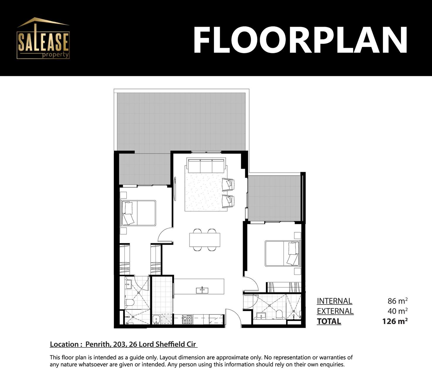 Floorplan of Homely apartment listing, 203/26 Lord Sheffield Cct, Penrith NSW 2750