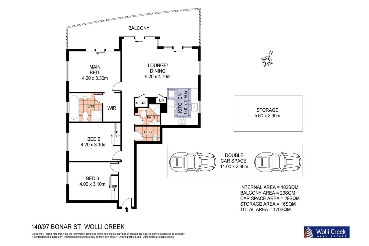 Floorplan of Homely apartment listing, 140/97 Bonar Street, Wolli Creek NSW 2205
