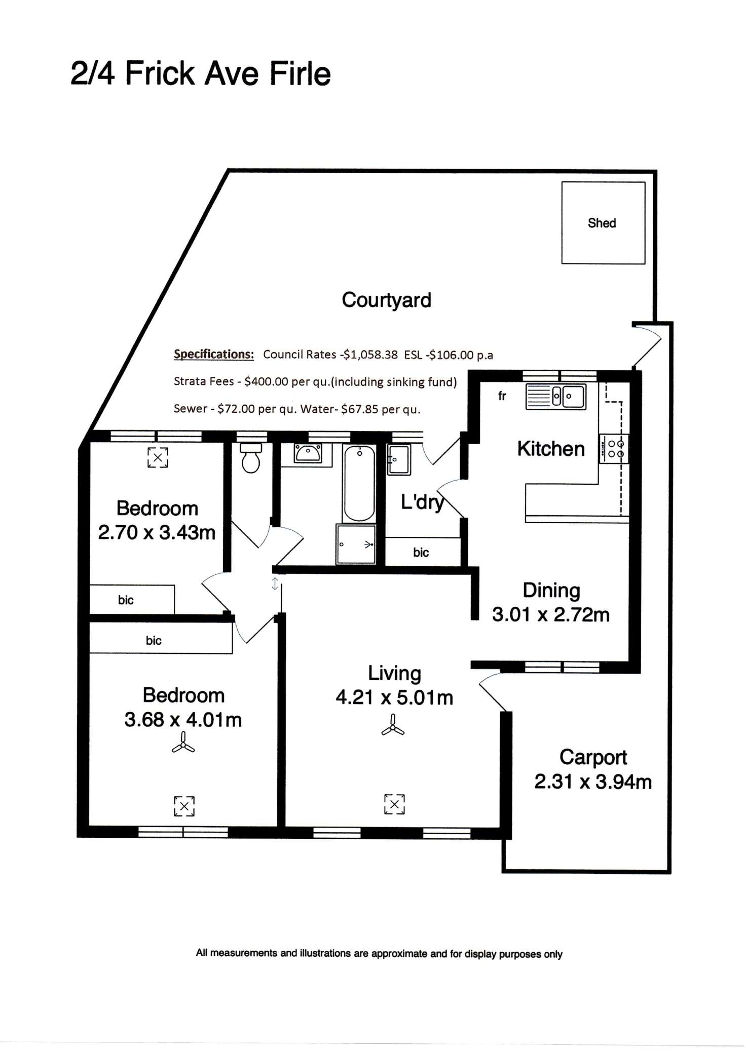 Floorplan of Homely unit listing, 2/4 Frick Ave, Firle SA 5070