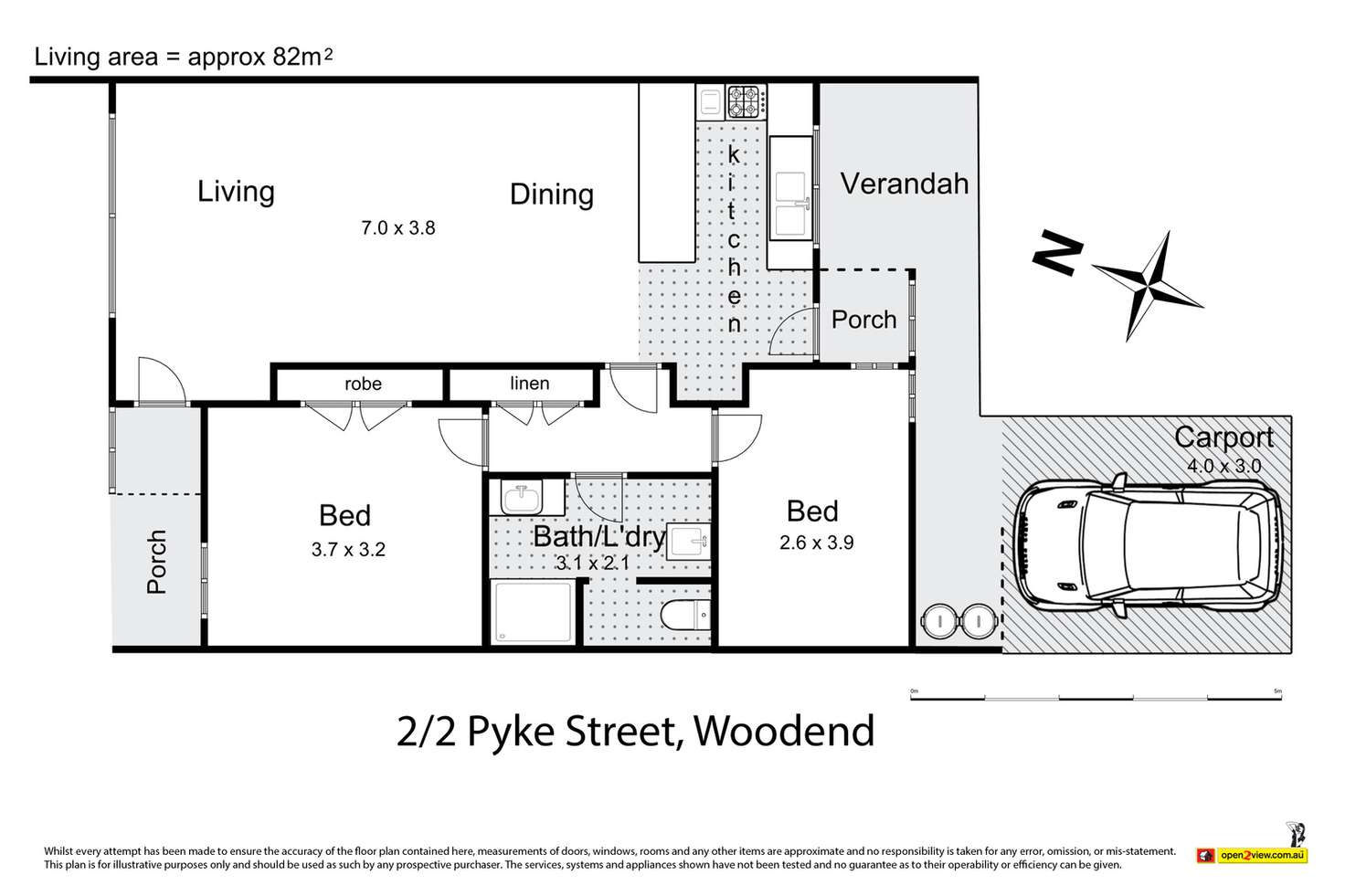 Floorplan of Homely unit listing, 2/2 Pyke Street, Woodend VIC 3442