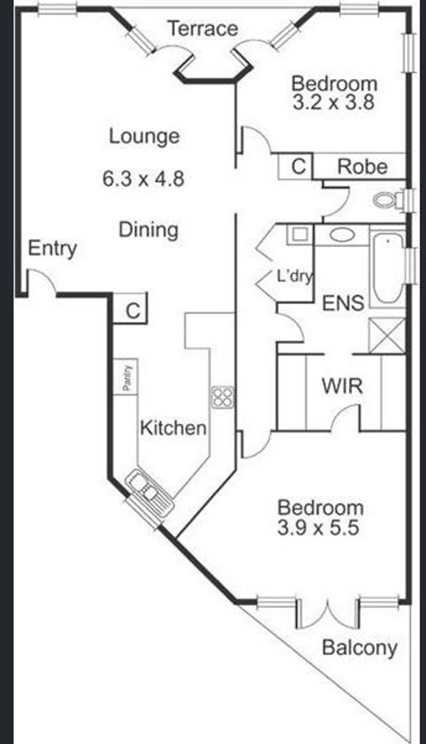 Floorplan of Homely apartment listing, 1/2 Howlett Street, Kensington VIC 3031