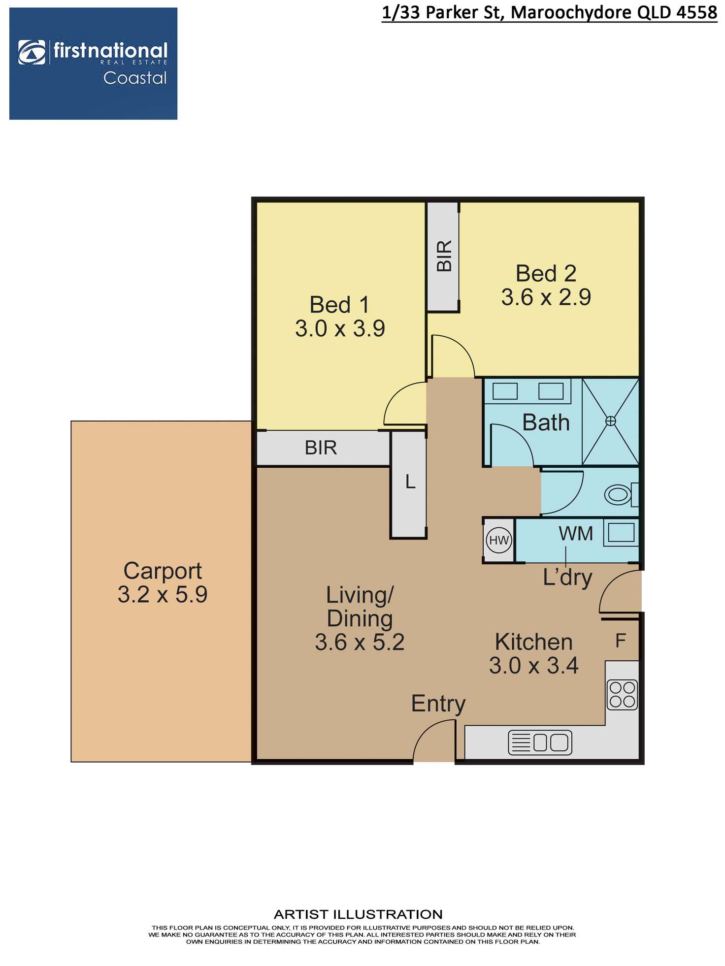 Floorplan of Homely unit listing, 1/33 Parker Street, Maroochydore QLD 4558