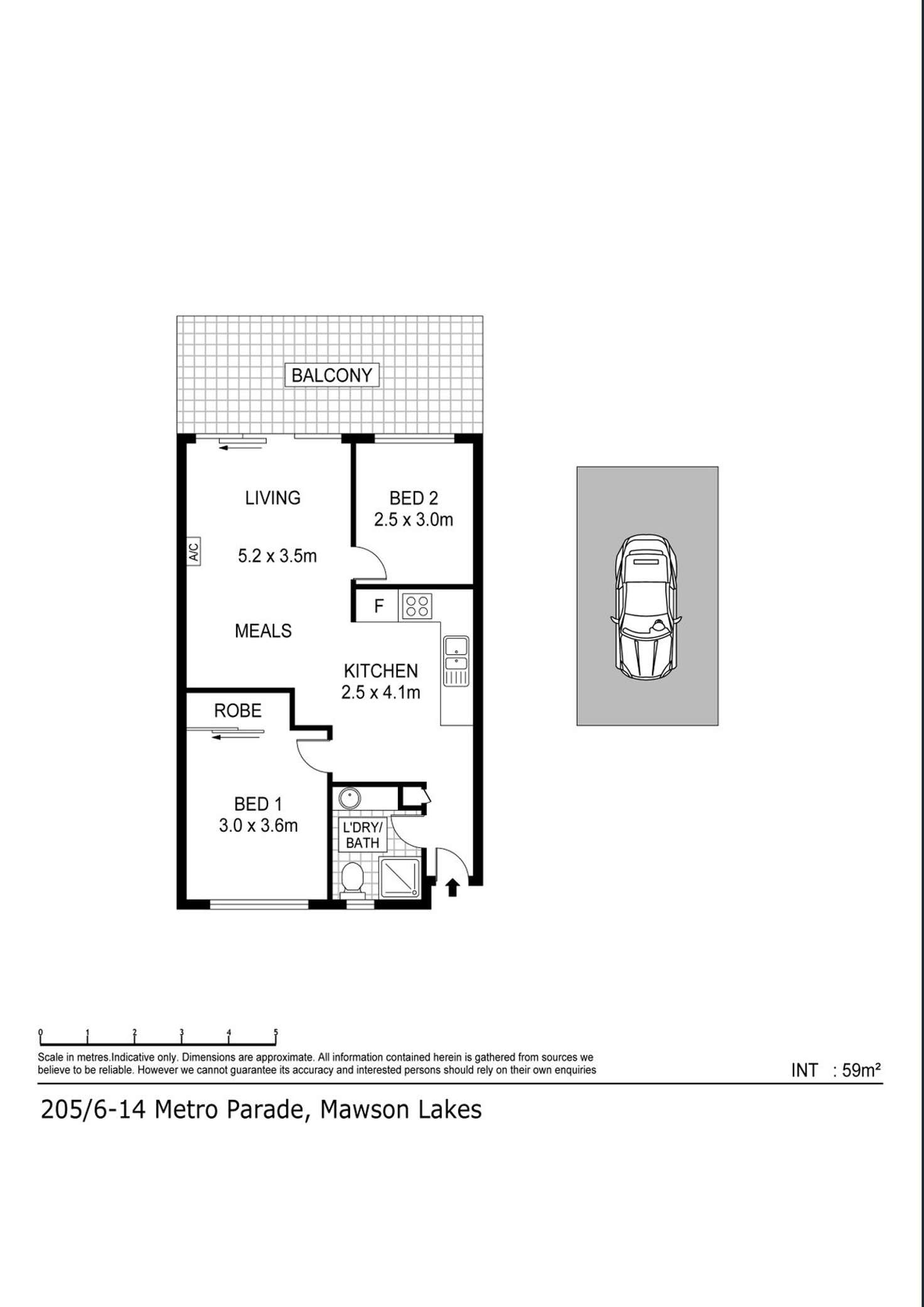 Floorplan of Homely apartment listing, 205/6-14 Metro Parade, Mawson Lakes SA 5095