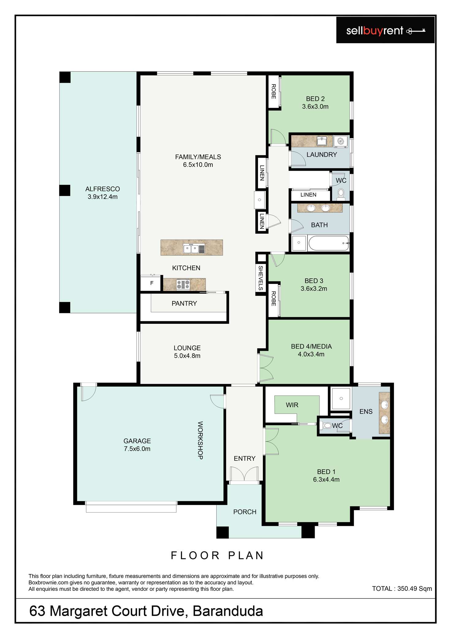 Floorplan of Homely house listing, 63 MARGARET COURT DRIVE, Baranduda VIC 3691