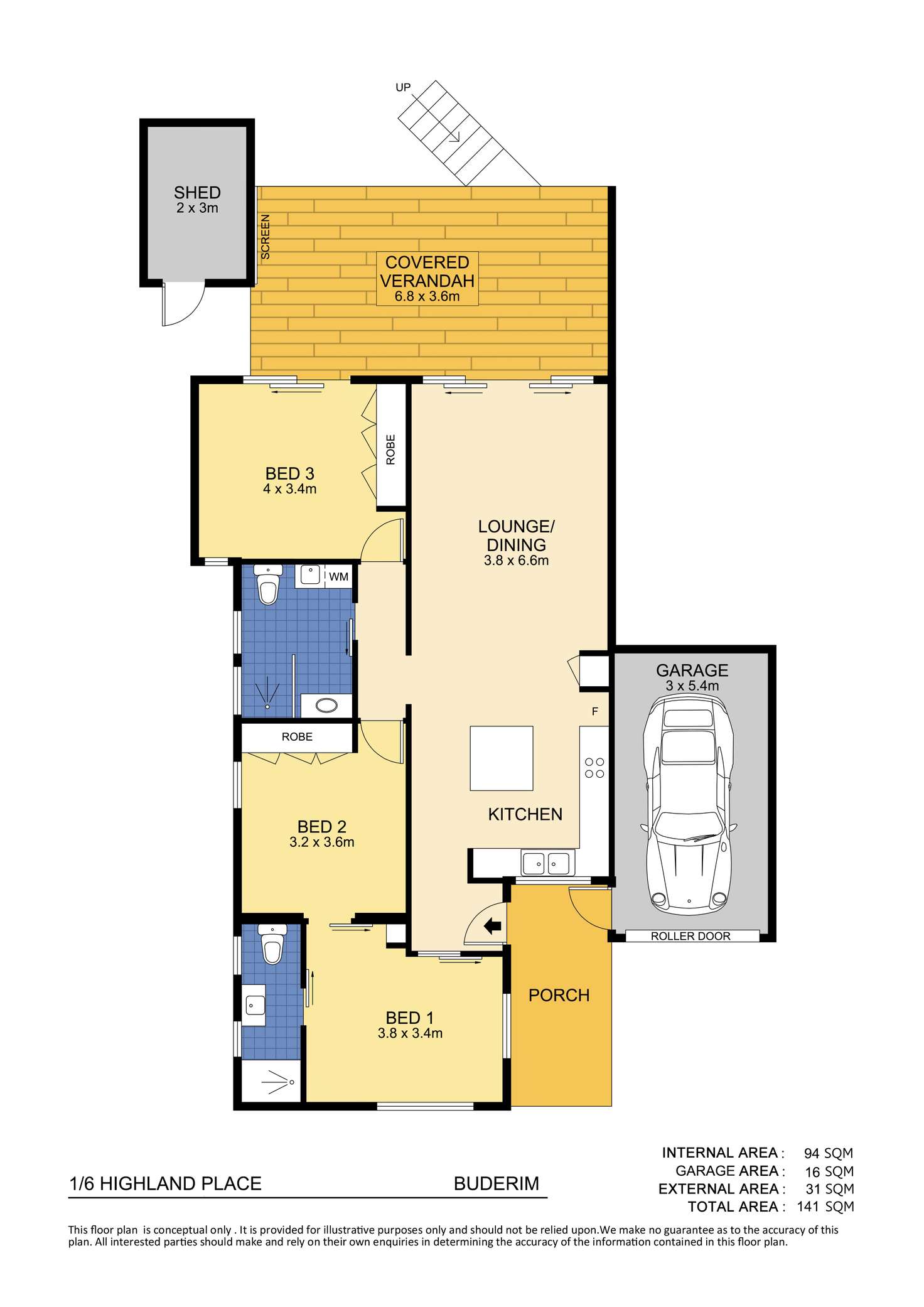 Floorplan of Homely unit listing, 1/6 Highland Place, Buderim QLD 4556