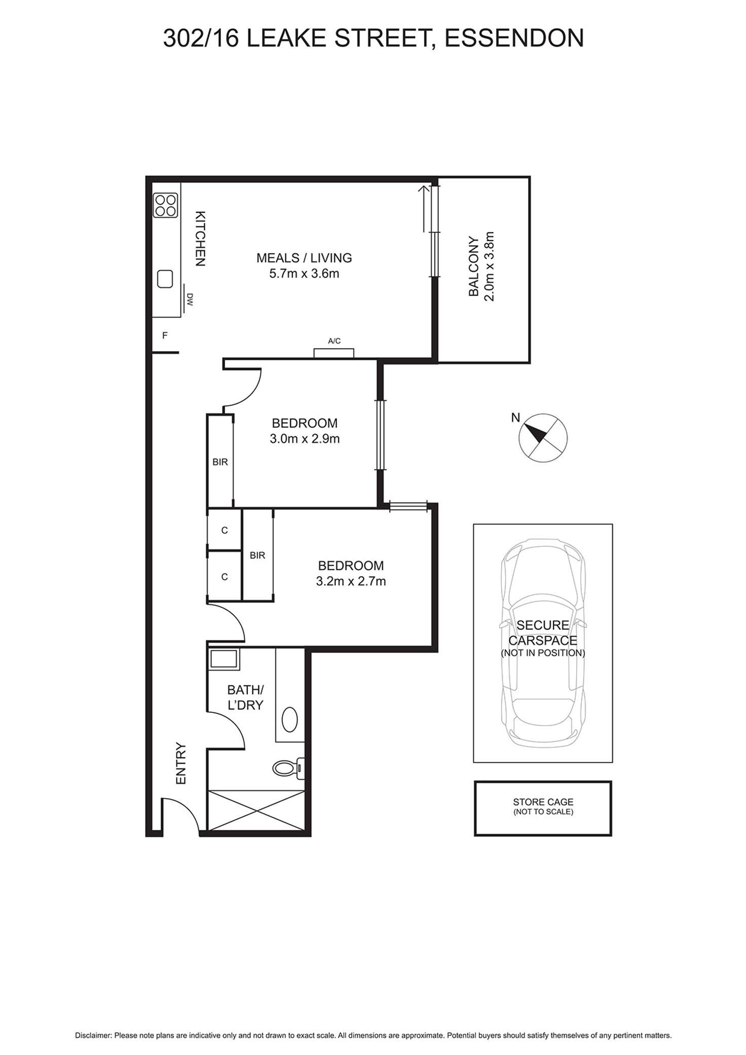 Floorplan of Homely apartment listing, 302/16 Leake Street, Essendon VIC 3040