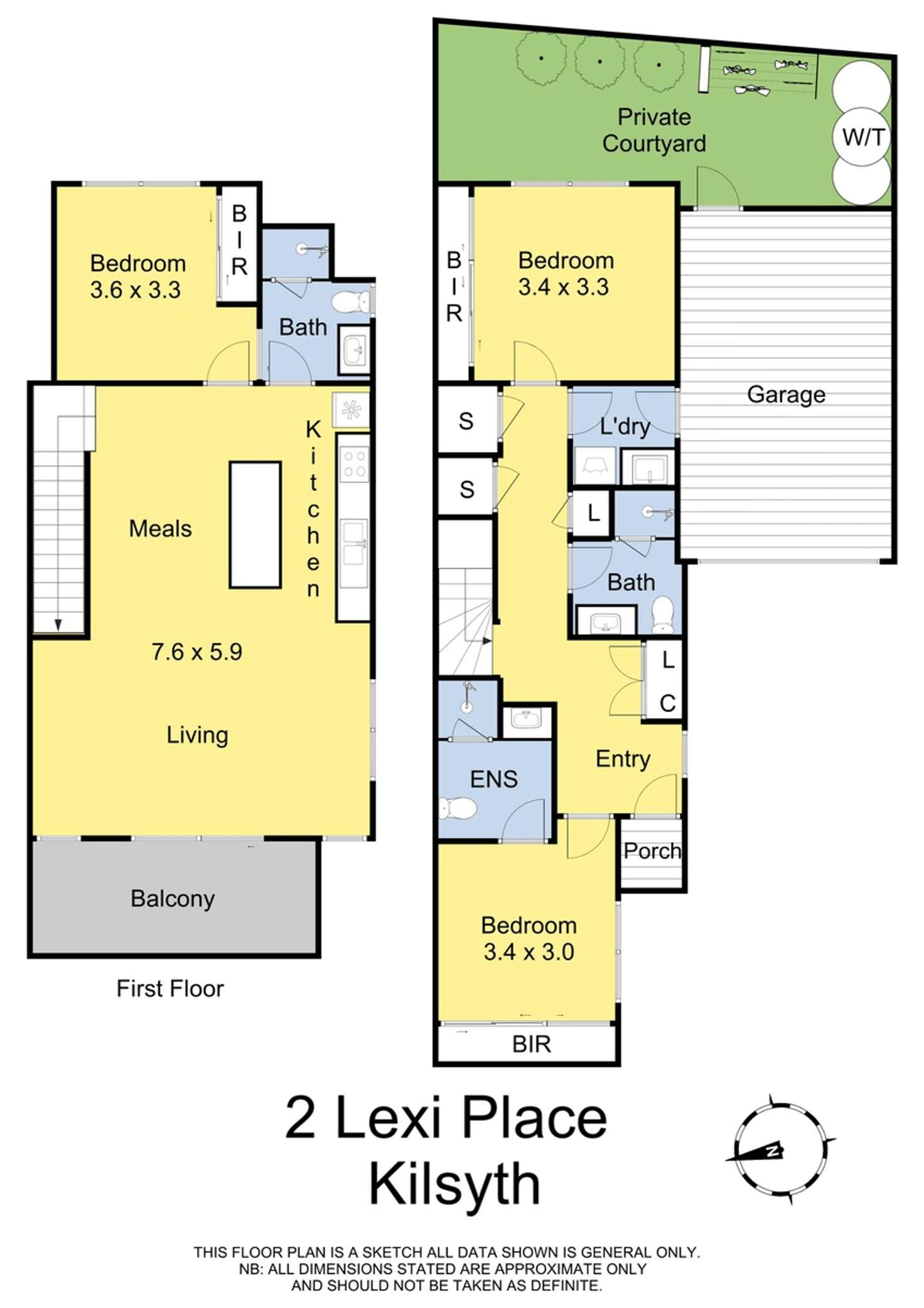 Floorplan of Homely townhouse listing, 2 Lexi Place, Kilsyth VIC 3137