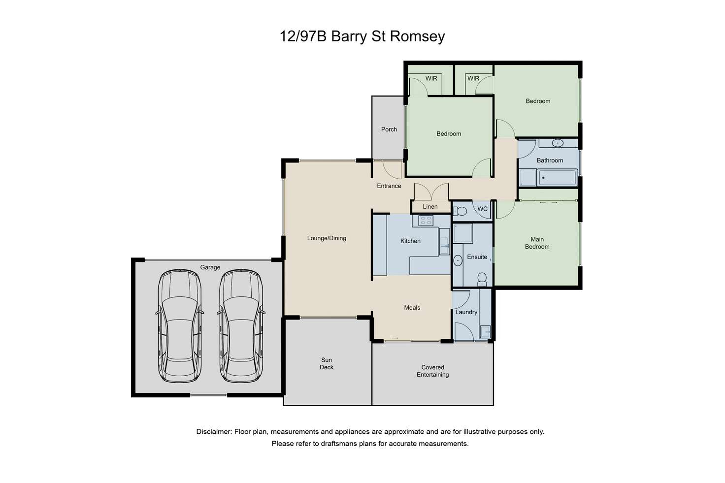 Floorplan of Homely unit listing, 12/97 Barry Street, Romsey VIC 3434