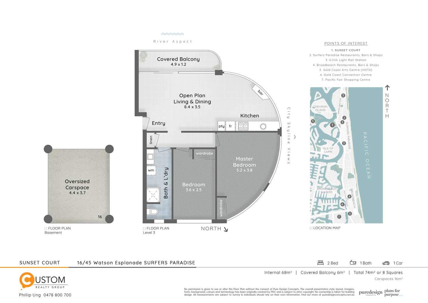 Floorplan of Homely unit listing, 16/45 WATSON ESPLANADE, Surfers Paradise QLD 4217