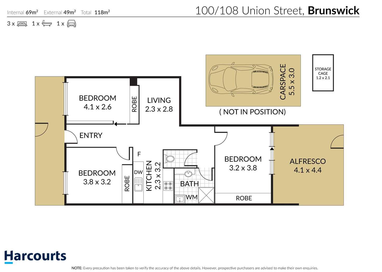 Floorplan of Homely apartment listing, 100/108 Union Street, Brunswick VIC 3056