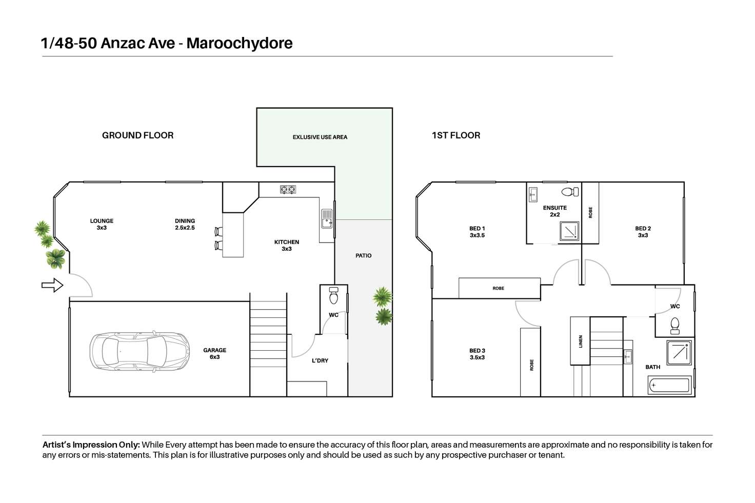 Floorplan of Homely unit listing, 1/48 Anzac Avenue, Maroochydore QLD 4558
