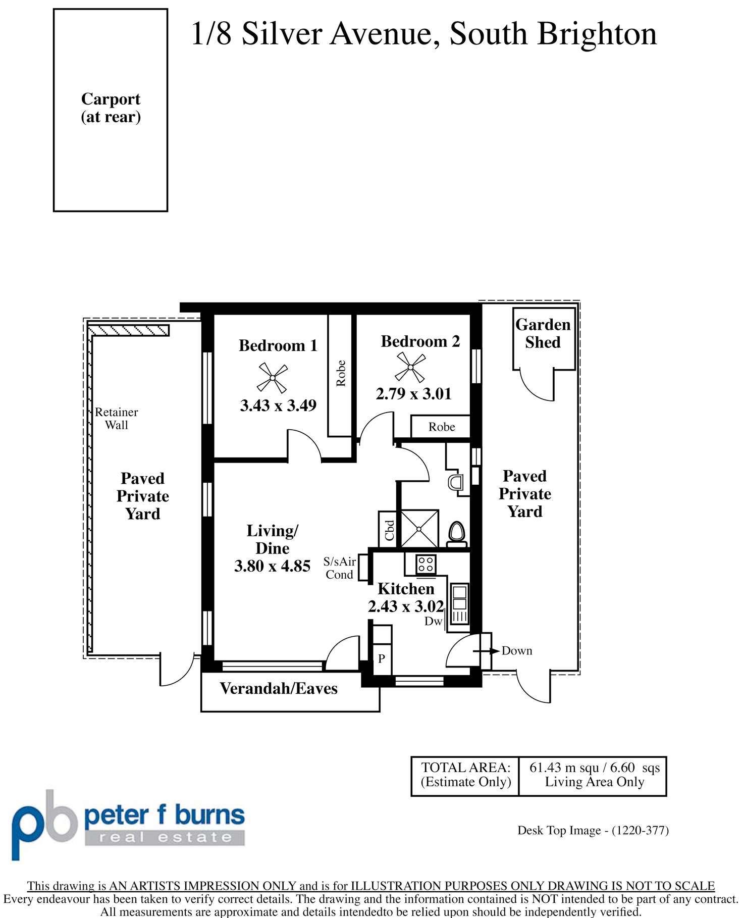 Floorplan of Homely unit listing, 1/8 Silver Avenue, South Brighton SA 5048