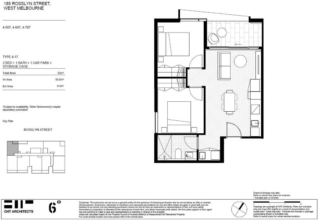 Floorplan of Homely apartment listing, West End at Rosslyn Street, West Melbourne VIC 3003