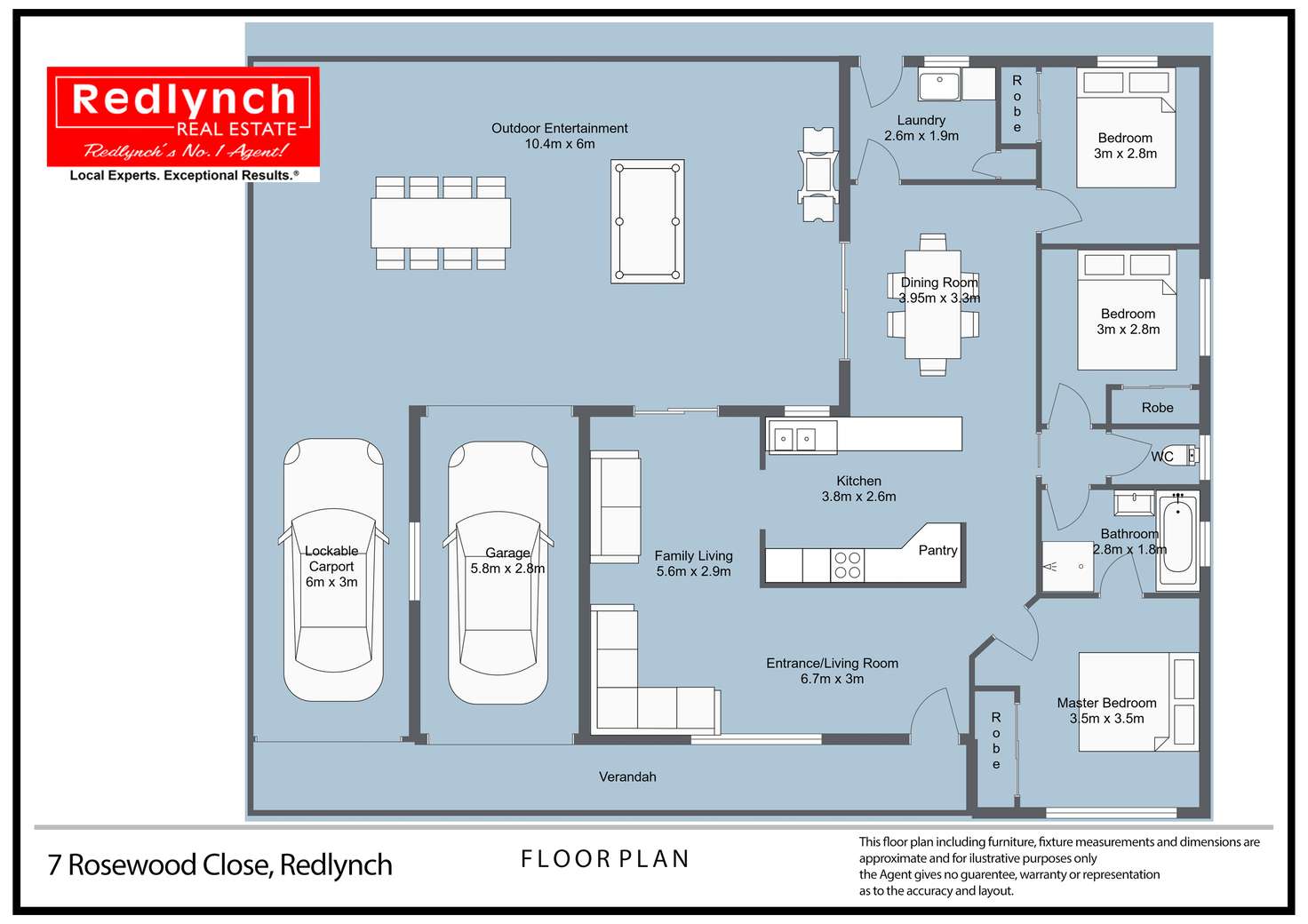 Floorplan of Homely house listing, 7 ROSEWOOD CLOSE, Redlynch QLD 4870