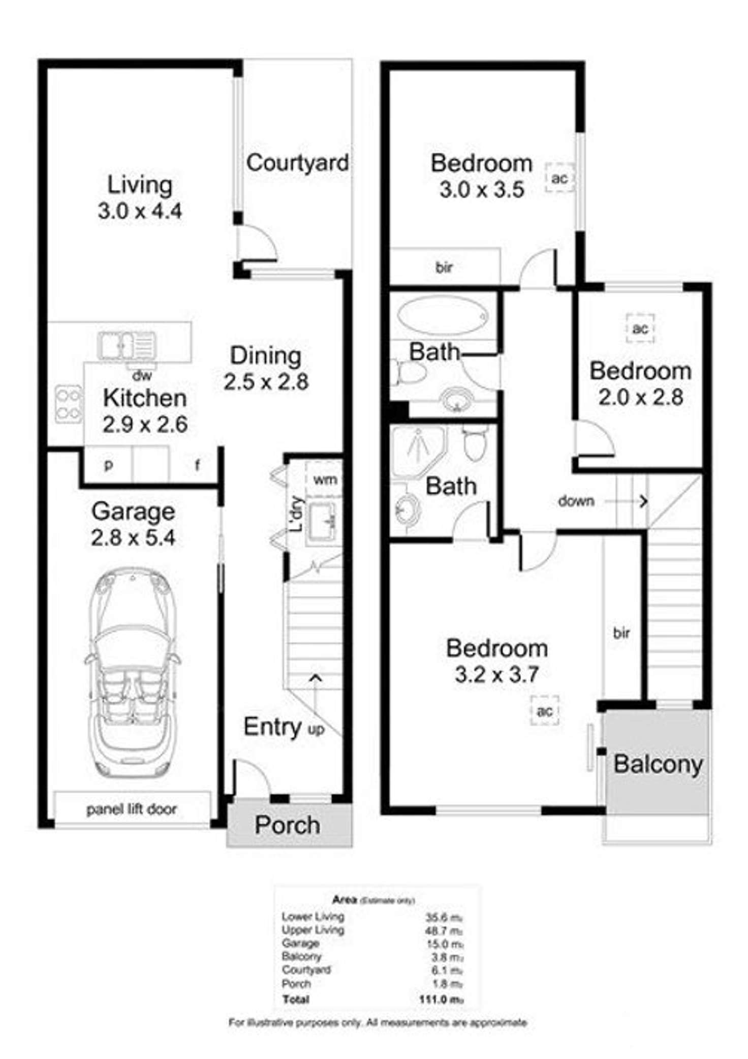 Floorplan of Homely townhouse listing, 15 Sparman Close, Adelaide SA 5000