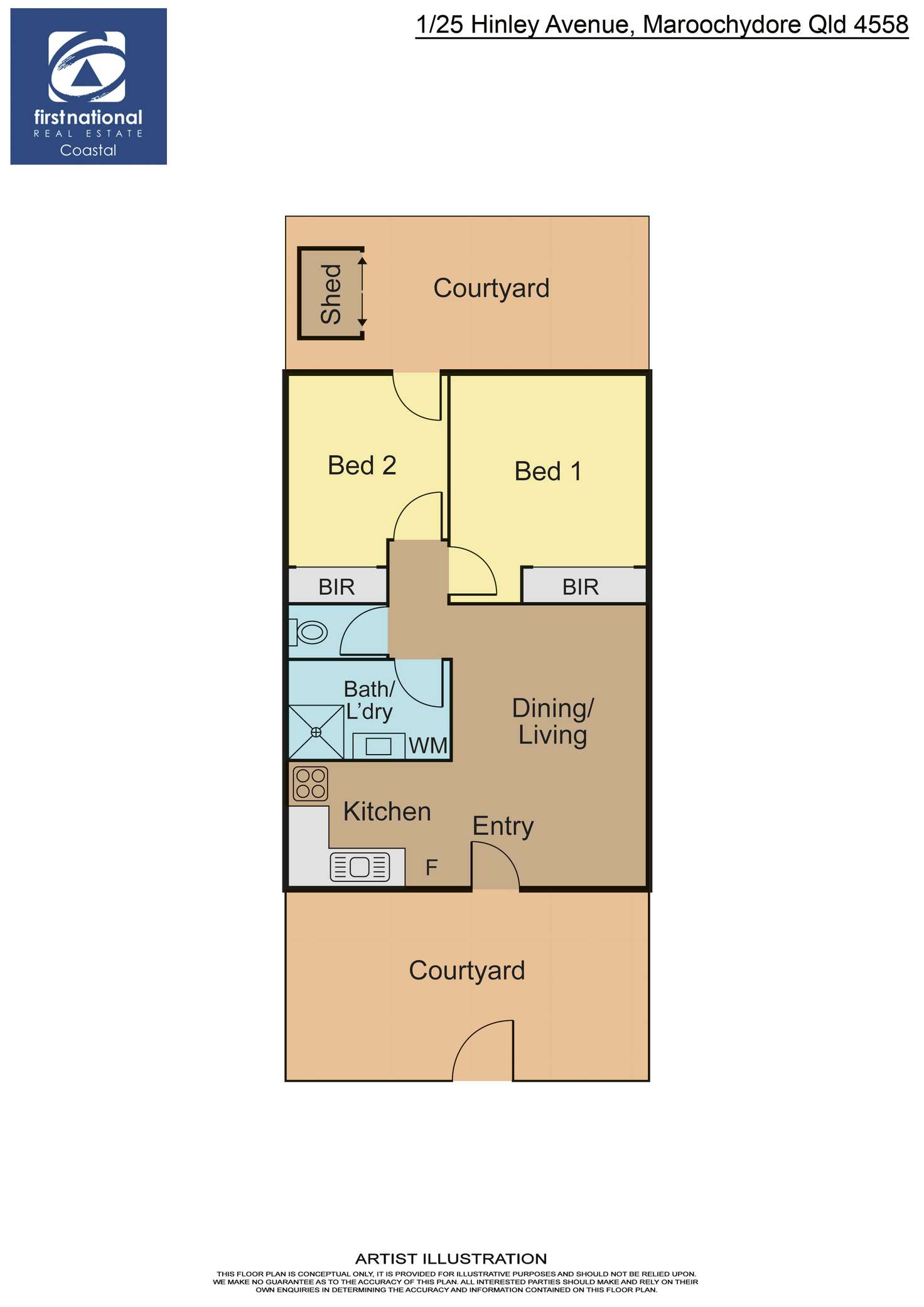 Floorplan of Homely unit listing, 1/25 Hinley Avenue, Maroochydore QLD 4558