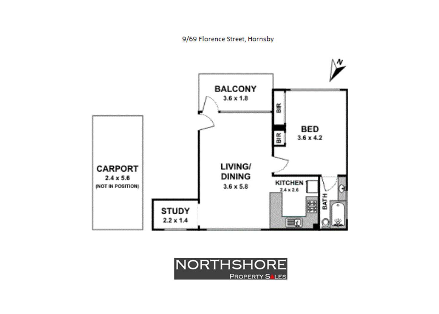 Floorplan of Homely unit listing, 9/69 Florence Street, Hornsby NSW 2077