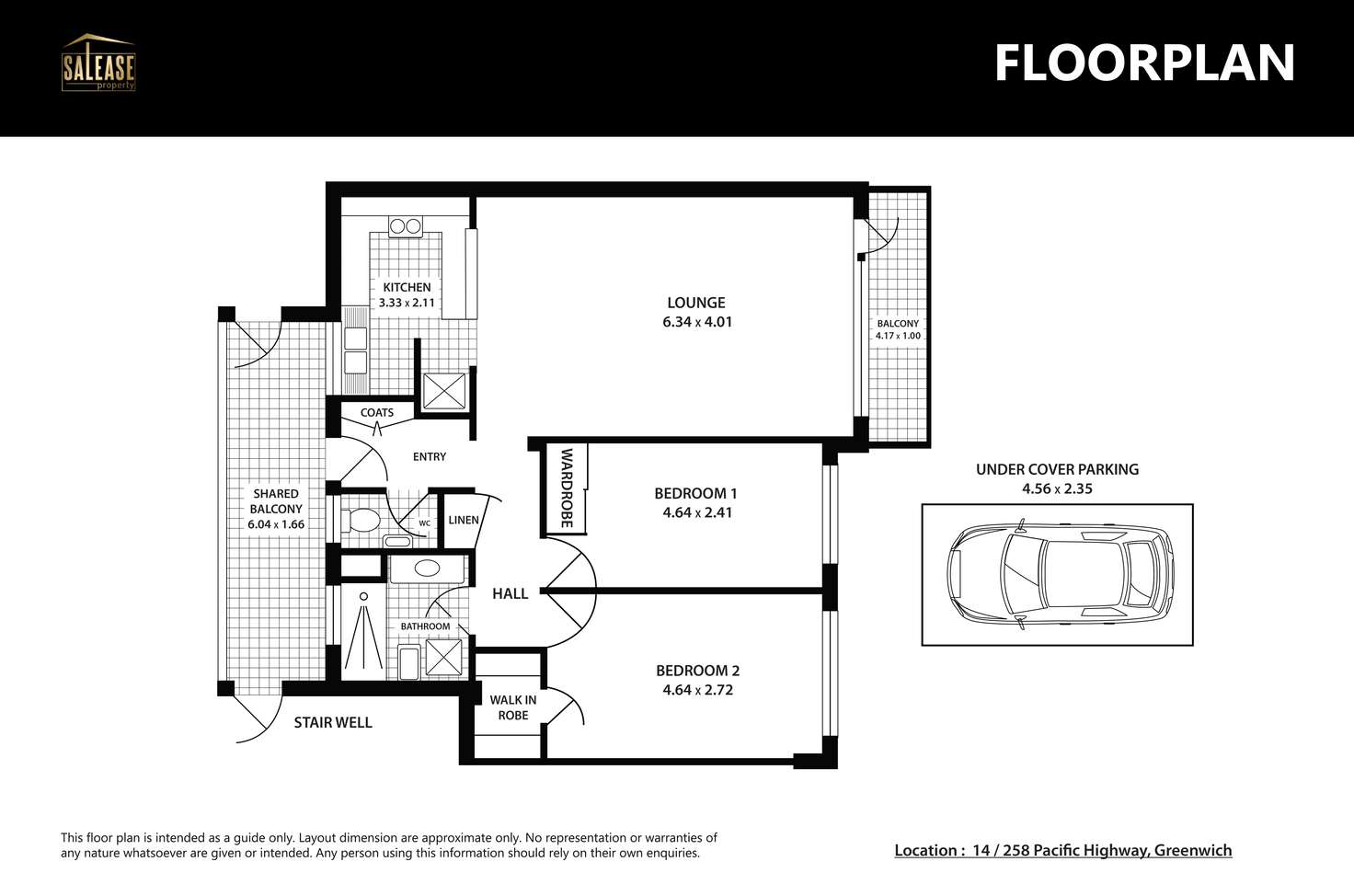 Floorplan of Homely apartment listing, 14/258 Pacific Highway, Greenwich NSW 2065