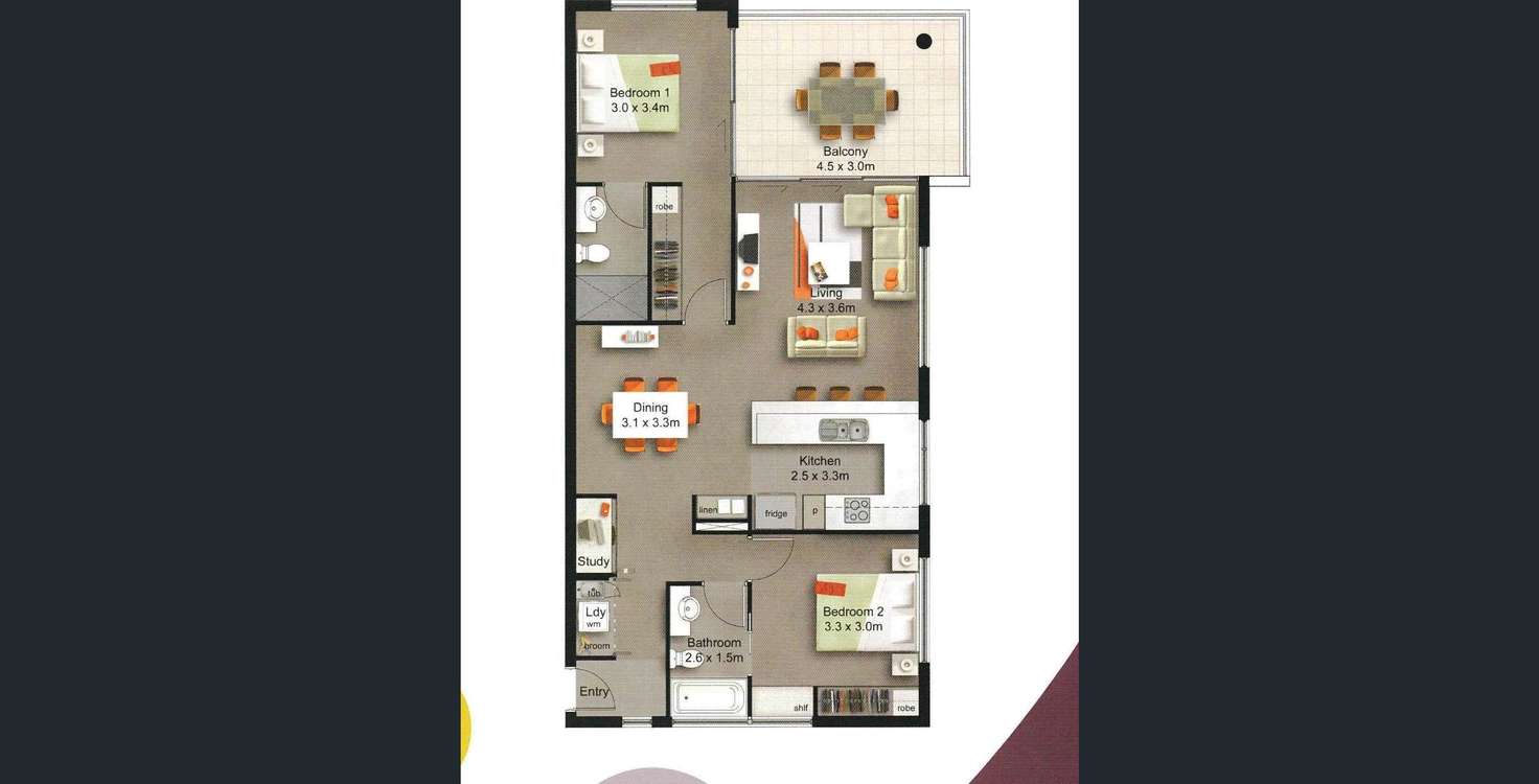 Floorplan of Homely apartment listing, 348/51 Hope Street, Spring Hill QLD 4000