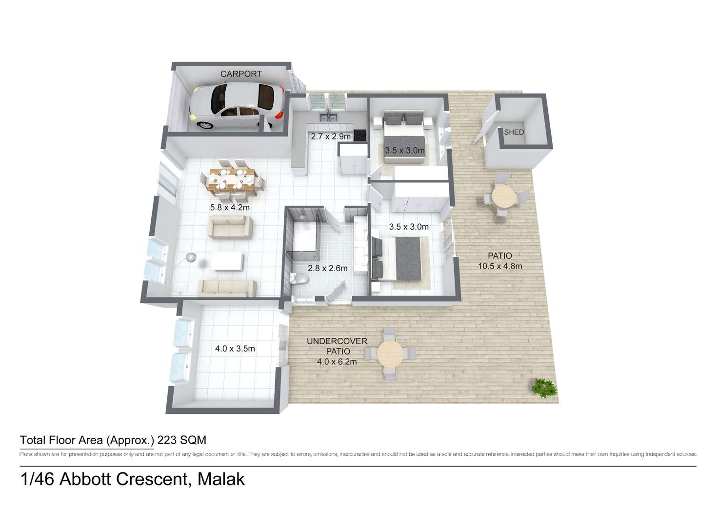 Floorplan of Homely unit listing, 1/46 Abbott Crescent, Malak NT 812