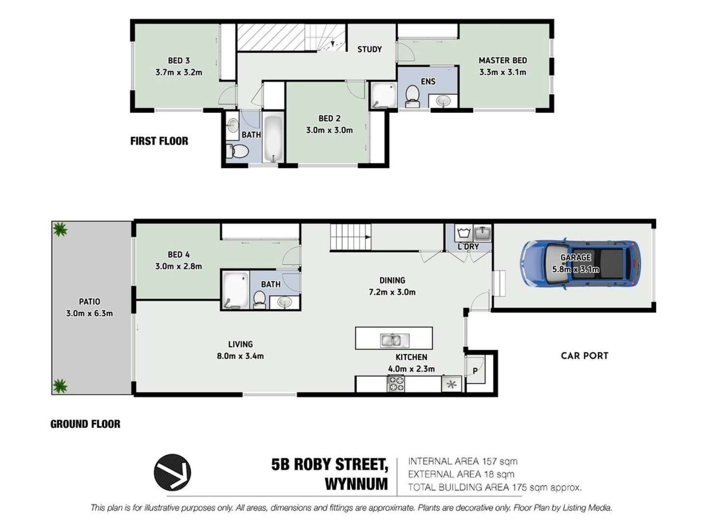 Floorplan of Homely semiDetached listing, 5b Roby Street, Wynnum QLD 4178