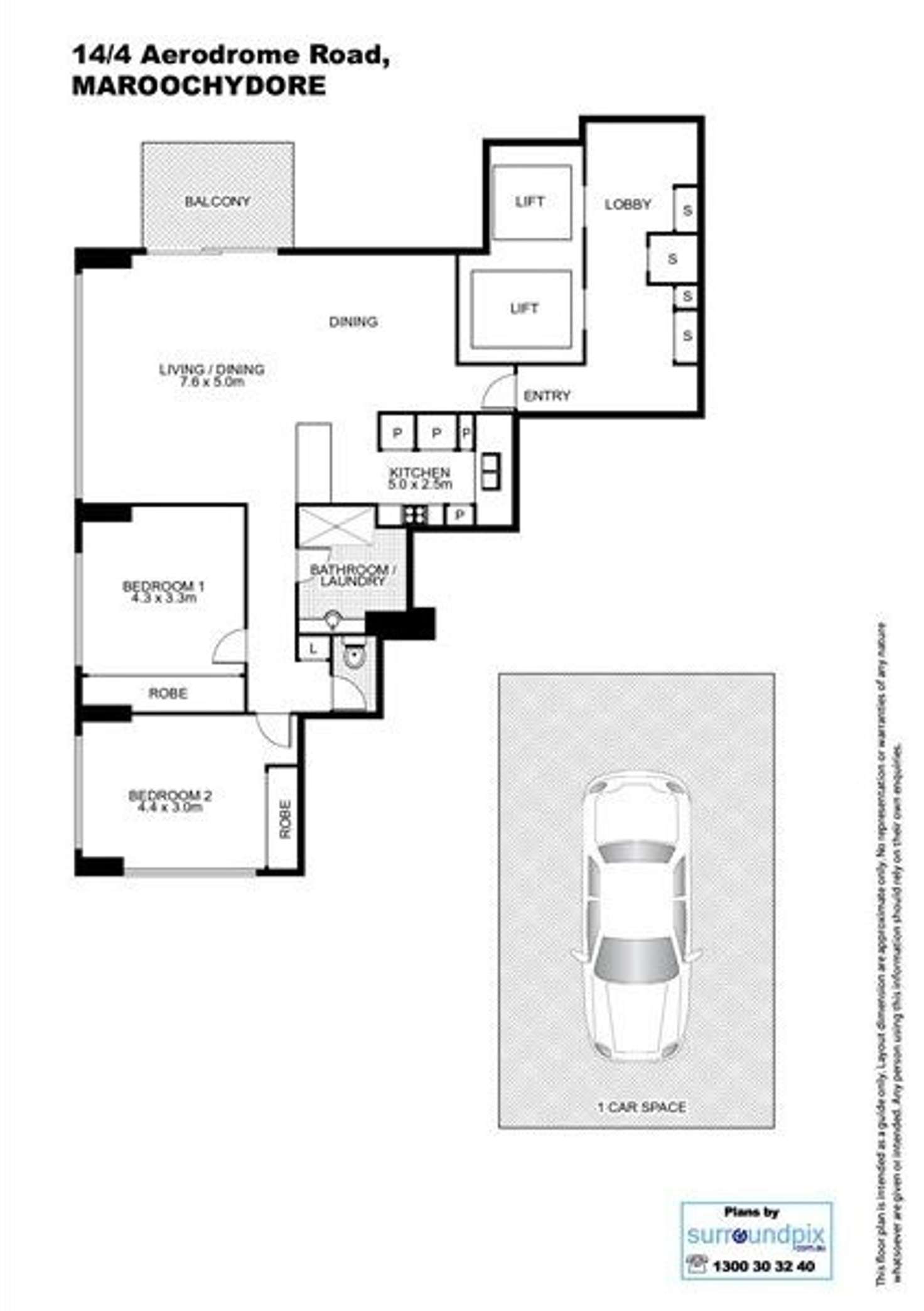 Floorplan of Homely unit listing, 14/4 Aerodrome Road, Maroochydore QLD 4558