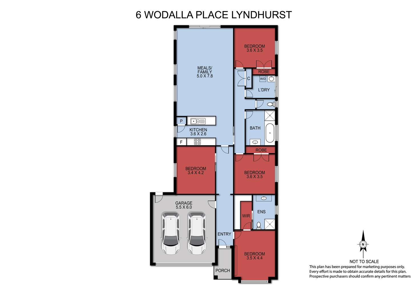 Floorplan of Homely house listing, 6 WODALLA PLACE, Lyndhurst VIC 3975