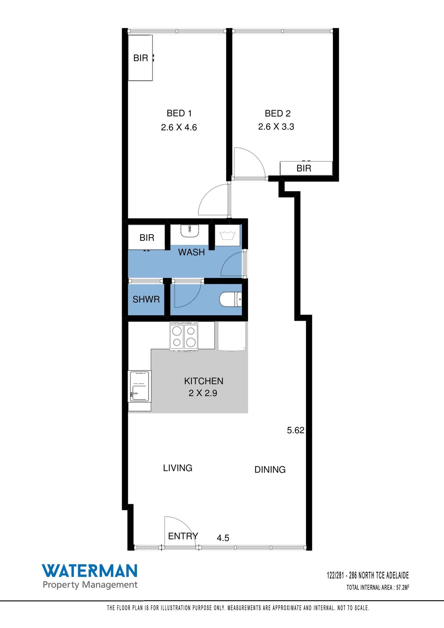 Floorplan of Homely apartment listing, 122/281-286 North Terrace, Adelaide SA 5000