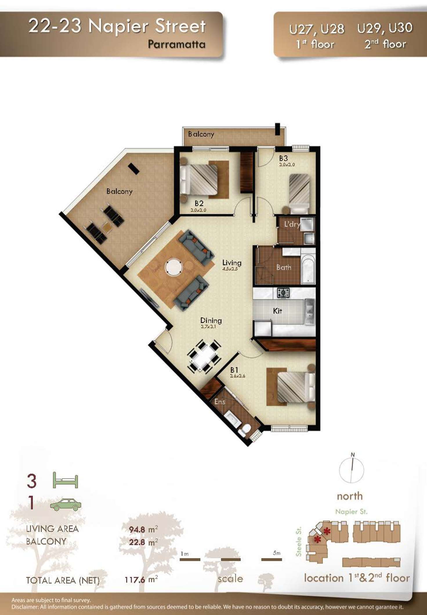 Floorplan of Homely apartment listing, 30/23 - 33 Napier Street, Parramatta NSW 2150
