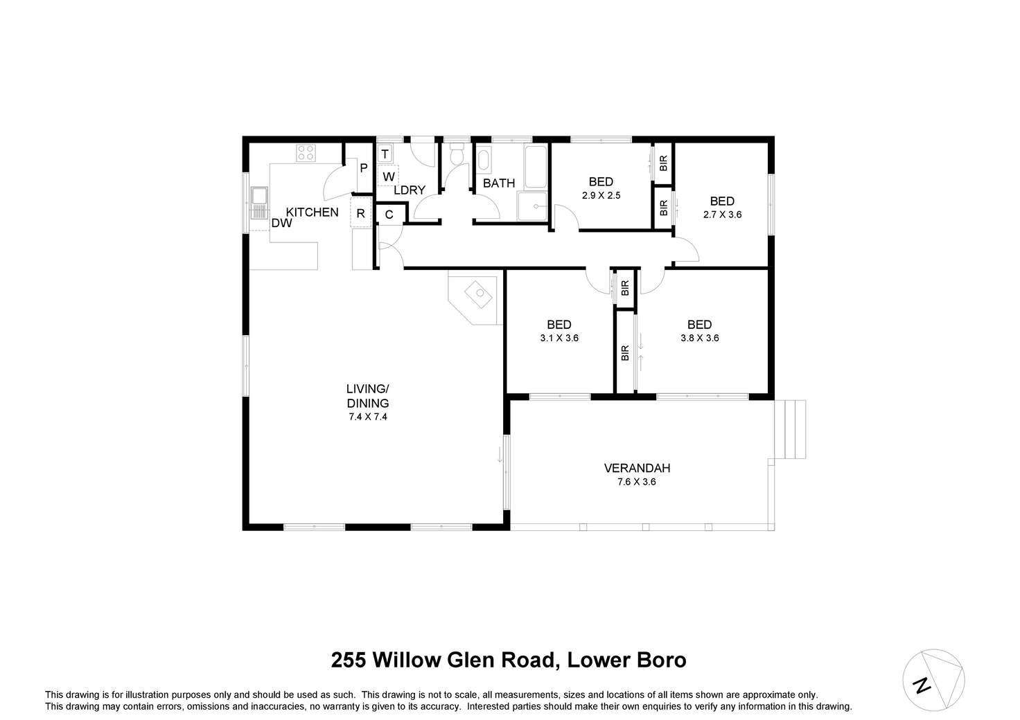 Floorplan of Homely lifestyle listing, 255 Willow Glen Road, Lower Boro NSW 2580